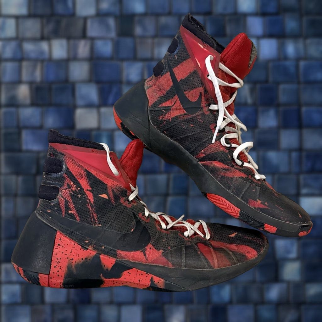 Nike NIKE ID Hyperdunk 2015 Mens Red Black 818015-991 Basketball Sneakers Size 9 Size US 8 / EU 41 - 1 Thumbnail