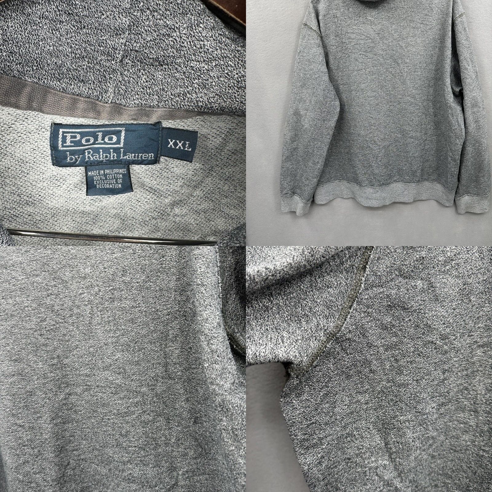Polo Ralph Lauren VINTAGE Polo Ralph Lauren Hoodie Sweatshirt Mens 2XL Gray Heavyweight Read y2k Size US XXL / EU 58 / 5 - 8 Thumbnail