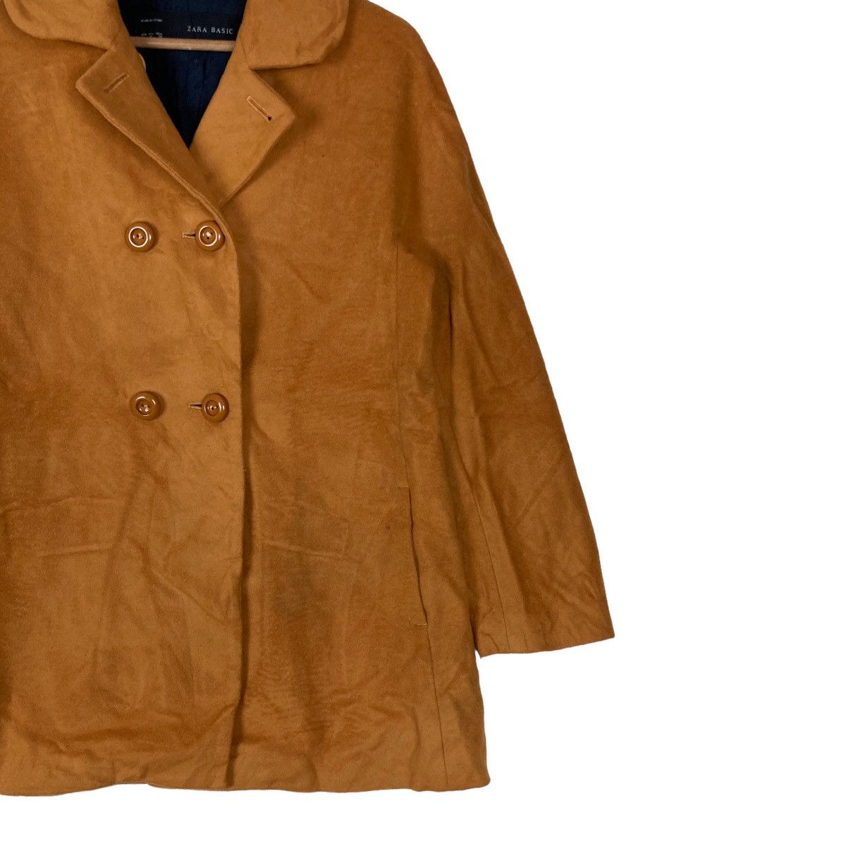Zara Zara Basic Double Breasted Medium Long Coat Jacket Size US M / EU 48-50 / 2 - 3 Thumbnail