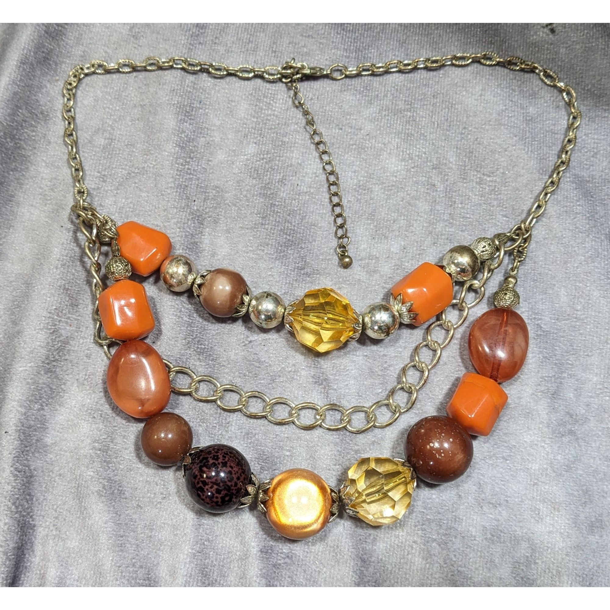 Other Chunky Earth Tone Beaded Layered Necklace Size ONE SIZE - 6 Thumbnail