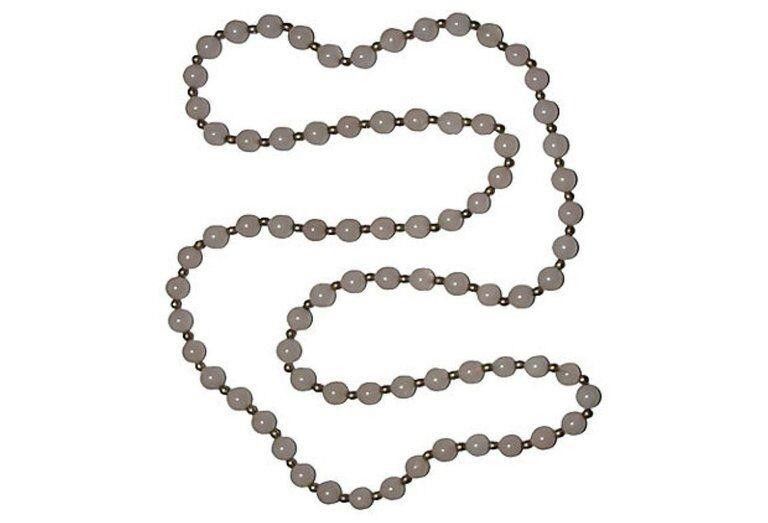 Handmade Rose Quartz Silver Plated Bead Necklace Size ONE SIZE - 2 Thumbnail