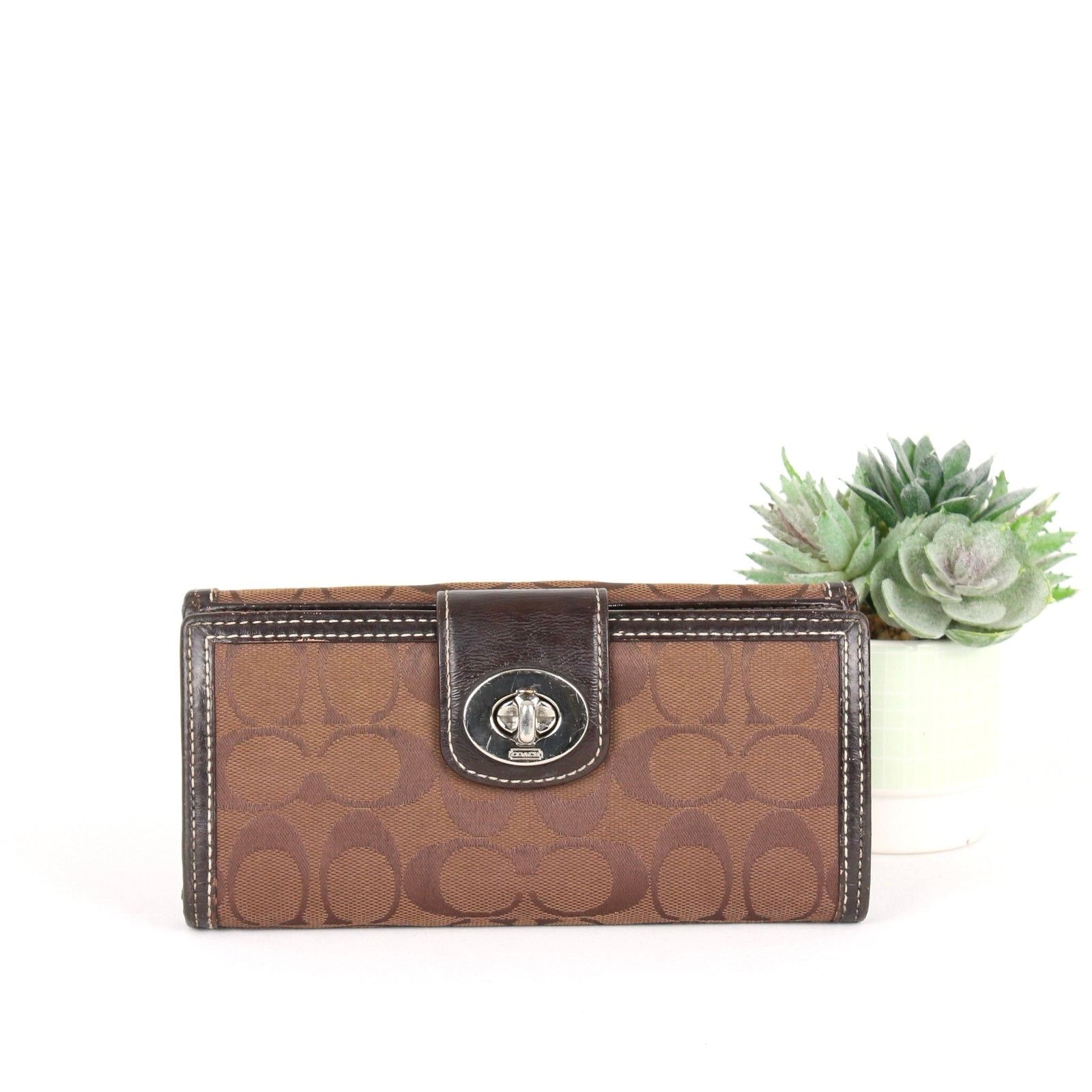 Coach Coach Vintage Turn-Lock Signature Retro Wallet Size ONE SIZE - 1 Thumbnail