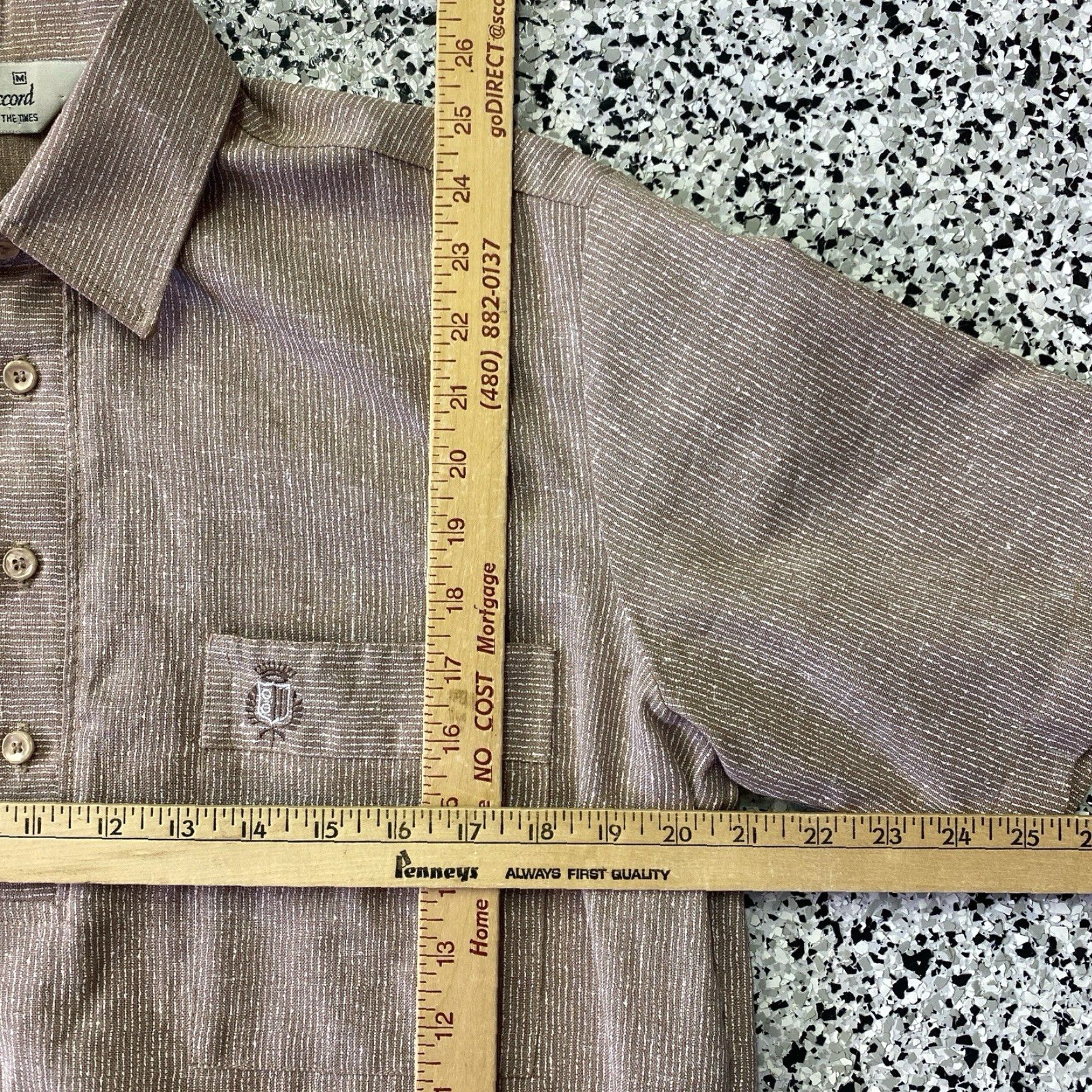 Vintage VINTAGE D'Accord Shirt Short Sleeve Geometric Design Browns Men's M Size US M / EU 48-50 / 2 - 2 Thumbnail