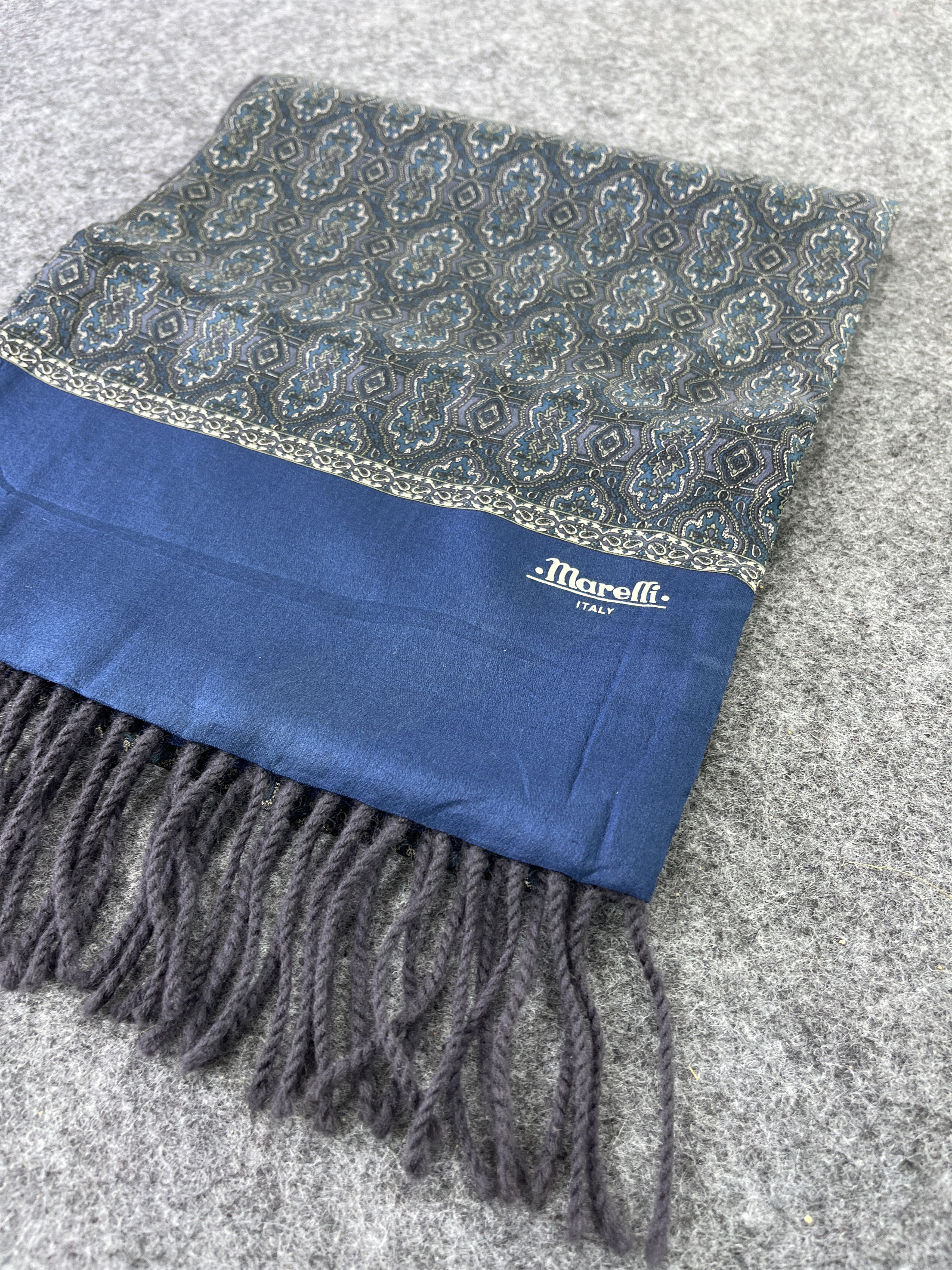 Vintage Marelli Silk Scarf Paisley Scarf / Muffler / Neckwear - T349 Size ONE SIZE - 8 Thumbnail