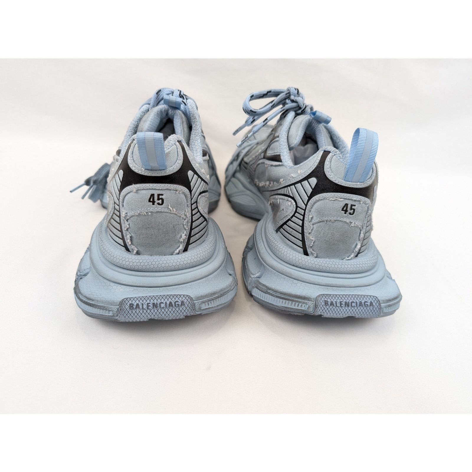 Balenciaga o1rshd1 3xl Destroyed Canvas Sneakers in Light Blue Size US 11 / EU 44 - 12 Thumbnail