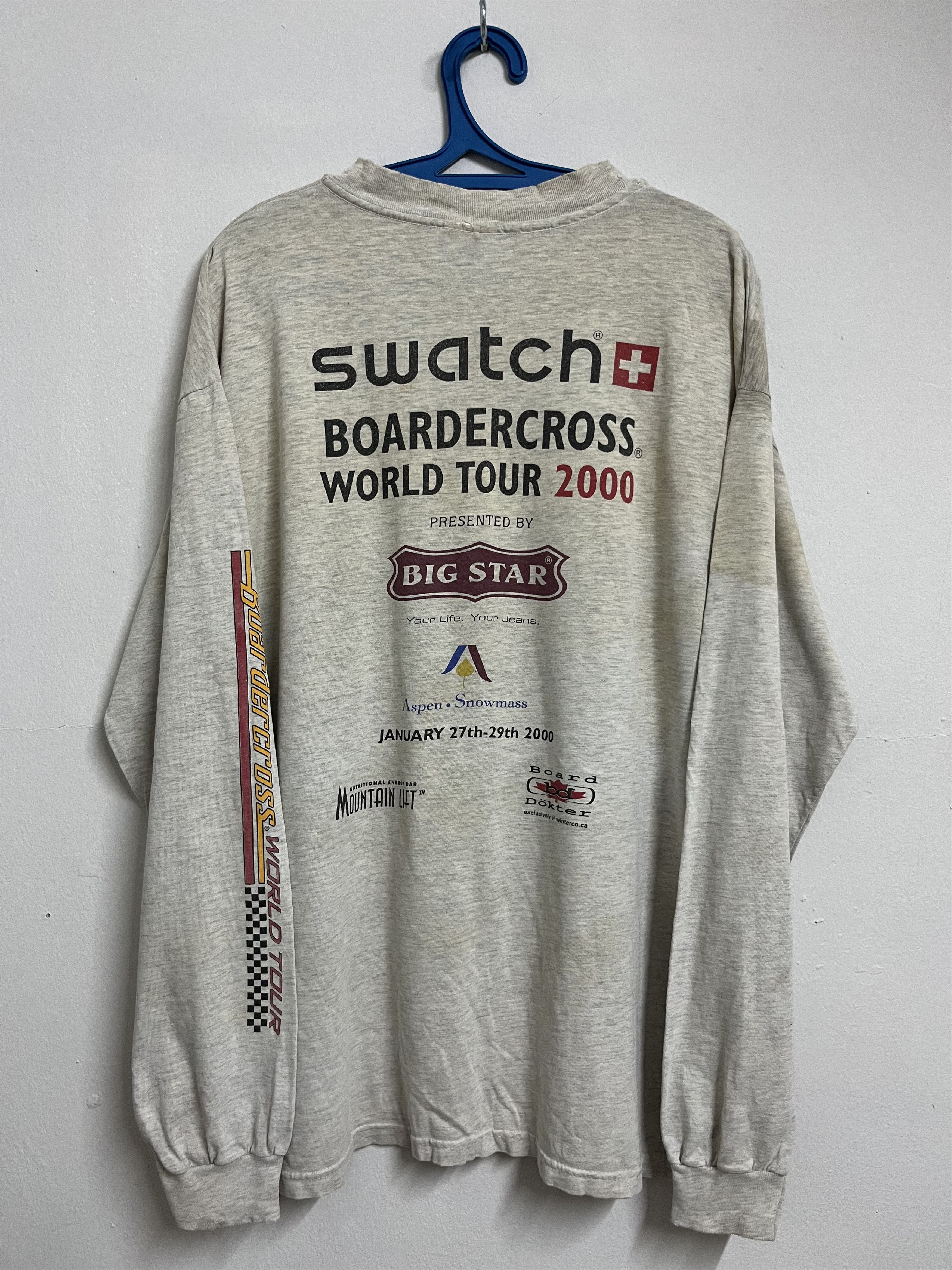 Swatch 🔥 Y2K Distressed BOARDERCROSS WORLD TOUR By Big Star Size US L / EU 52-54 / 3 - 1 Thumbnail
