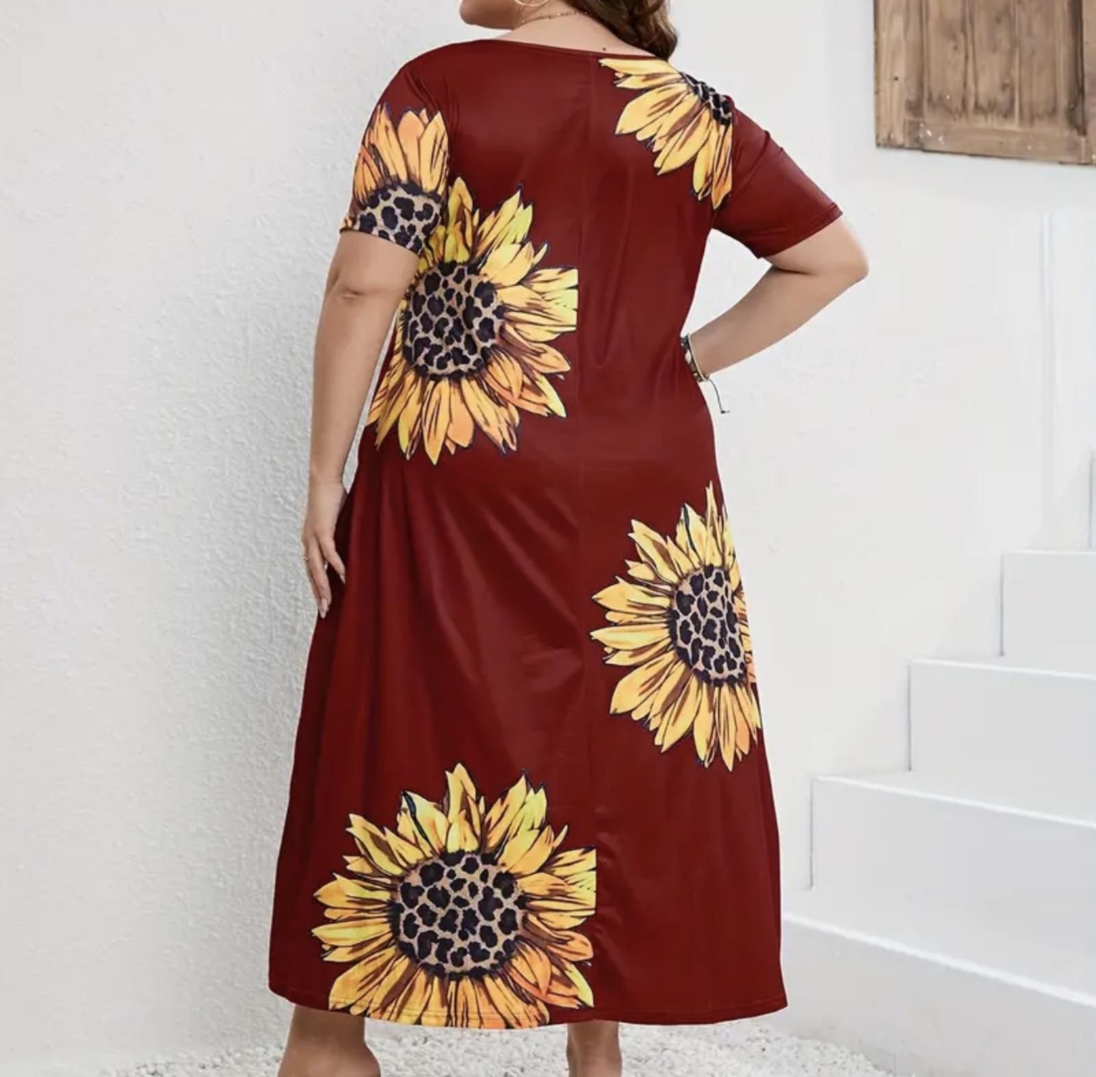 Designer Sunflower Print Maxi Dress Size M / US 6-8 / IT 42-44 - 2 Thumbnail