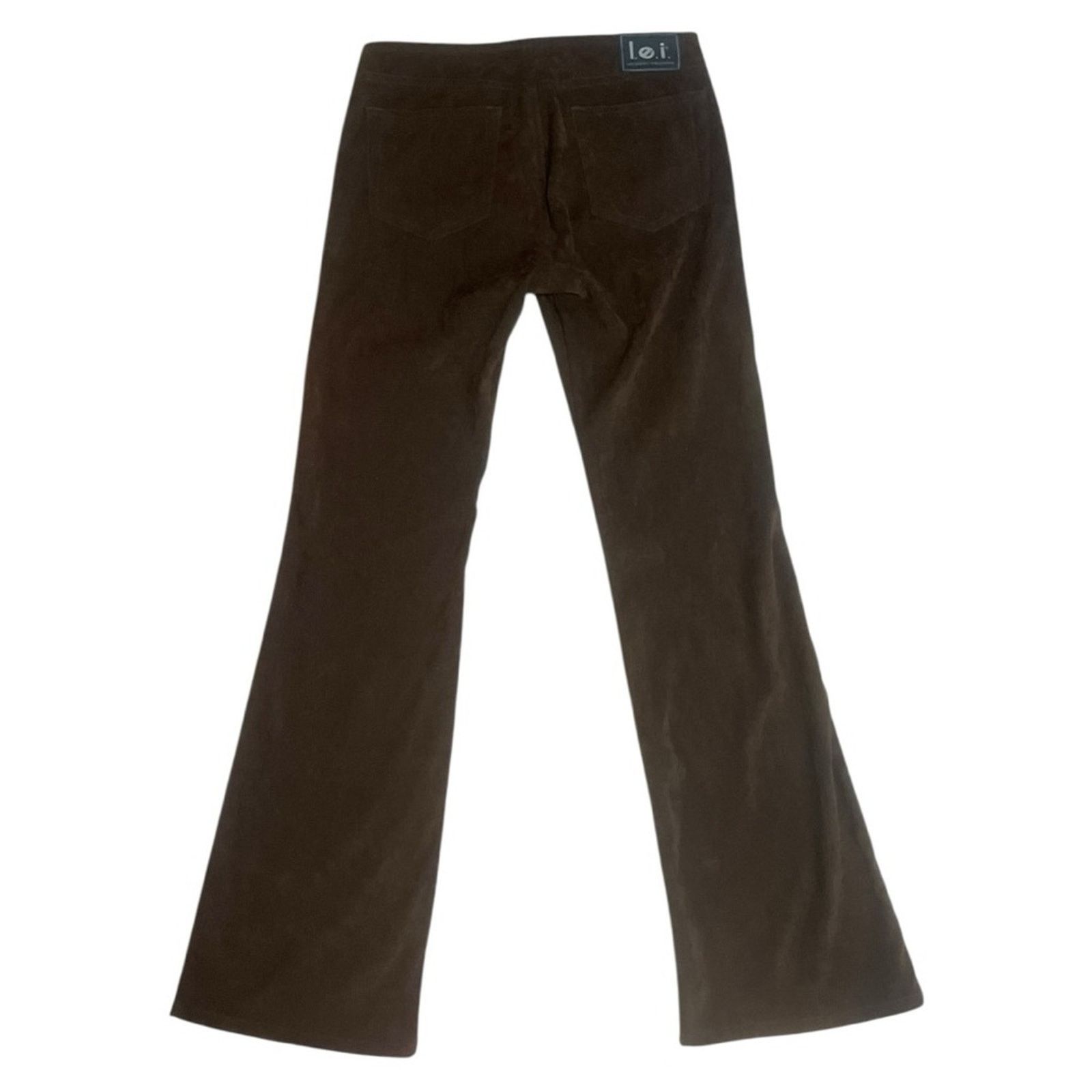 L.E.I. L.E.I. Retro Brown Low Rise Brushed Suede Flared Pants Size 27" / US 4 / IT 40 - 3 Thumbnail