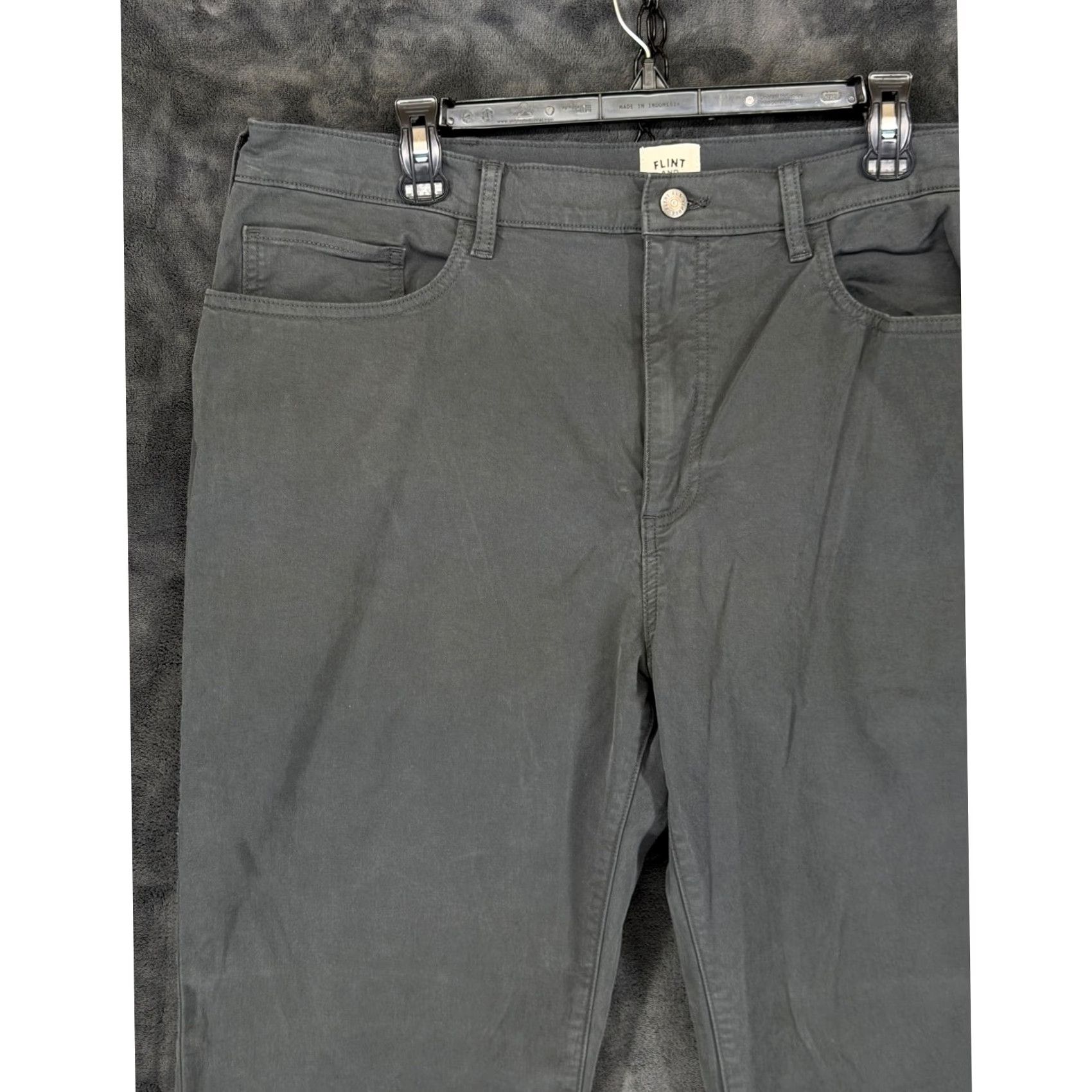 Flint And Tinder Flint and Tinder 365 Straight Fit Pants Mens 38x33 Charcoal Grey F-510002 Size US 38 / EU 54 - 2 Thumbnail
