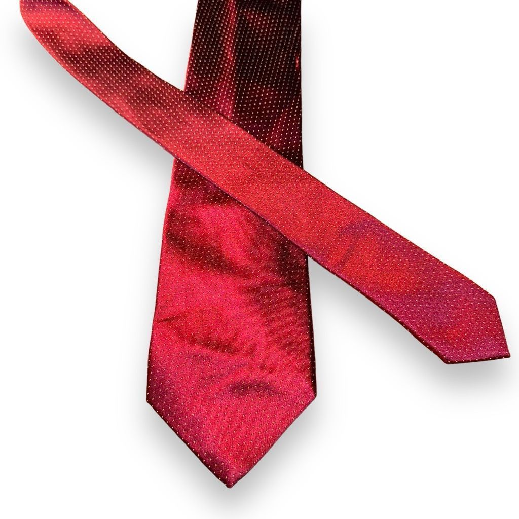 Dolcepunta Red & White Polkadot Handmade in Italy Silk Tie
