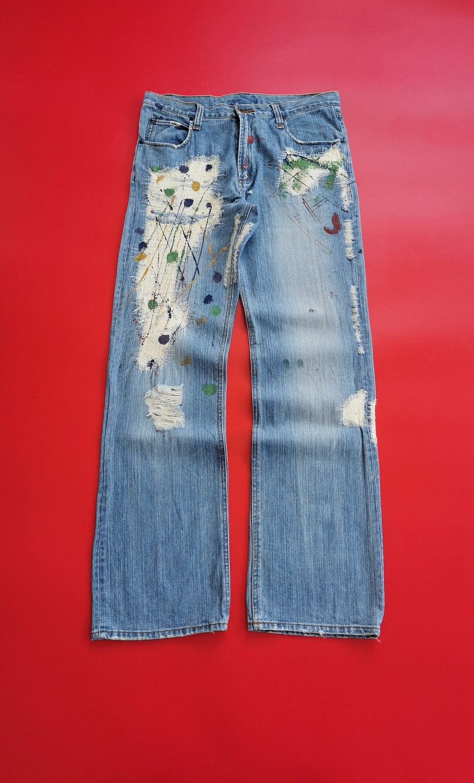 Arts & Science Boro Paint Splatter Dots G-Land Edge Denim Jeans Size US 32 / EU 48 - 2 Thumbnail