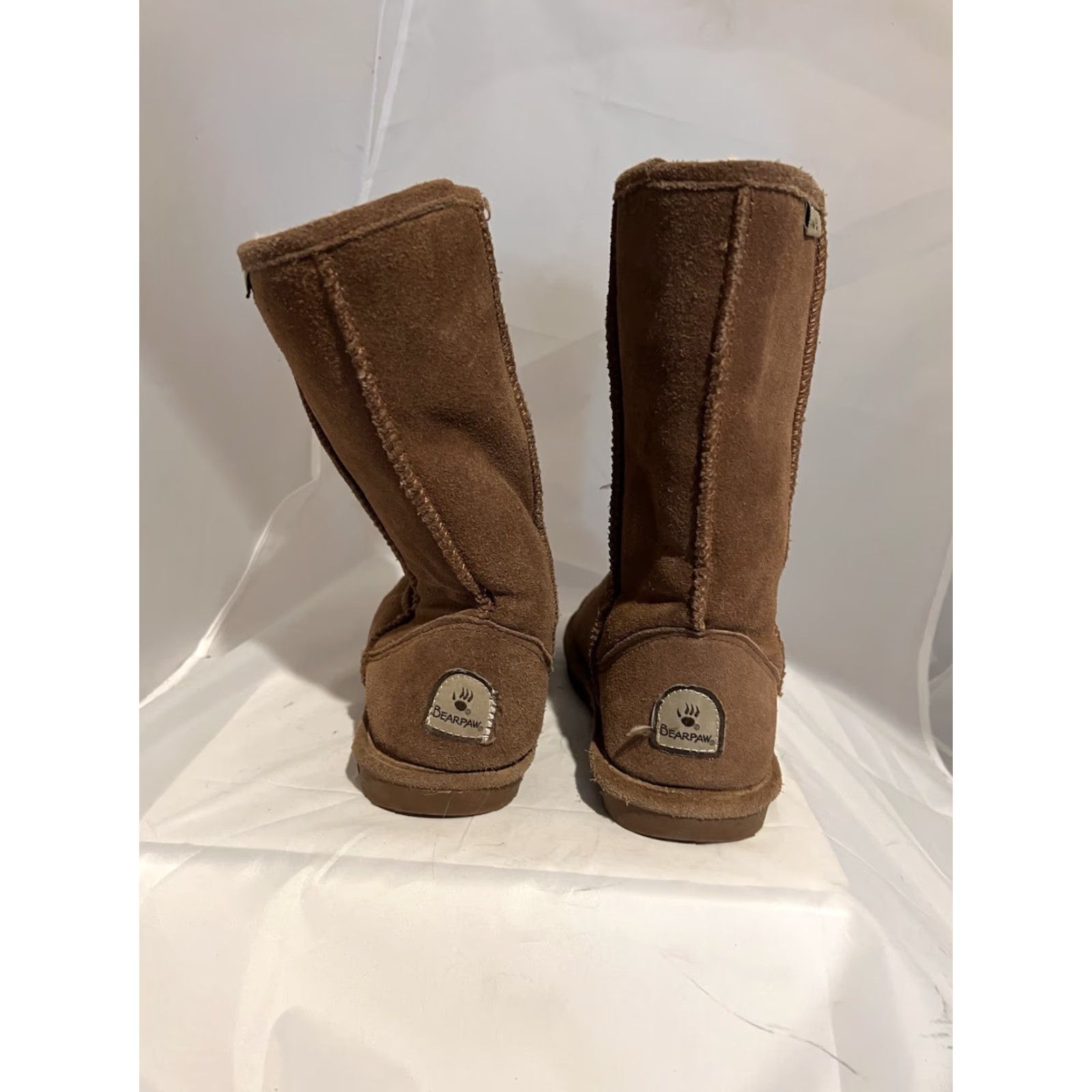 Vintage BEARPAW Emma Boot Women Suede Tan Lined Shearling Sheepskin 7, Outdoor Winter Fall Spring Bohemian Style Womens Size 28" / US 6 / IT 42 - 7 Thumbnail