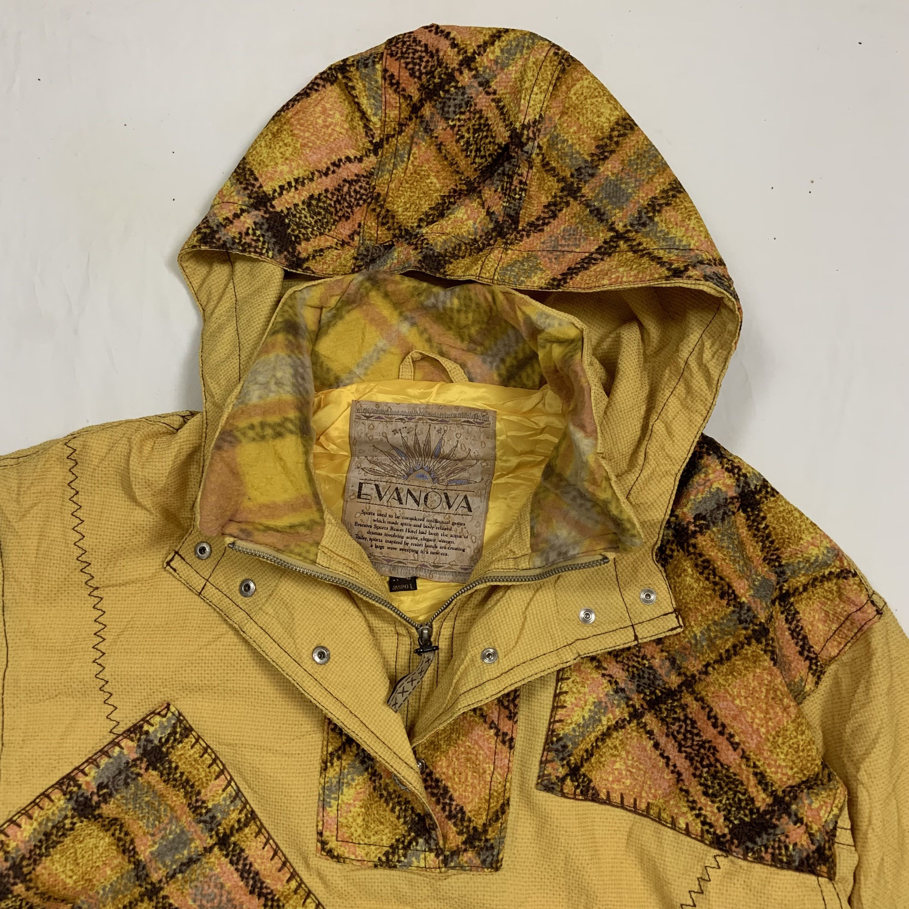 Vintage Vintage Evanova Patchwork Hooded Jacket Size US L / EU 52-54 / 3 - 3 Thumbnail