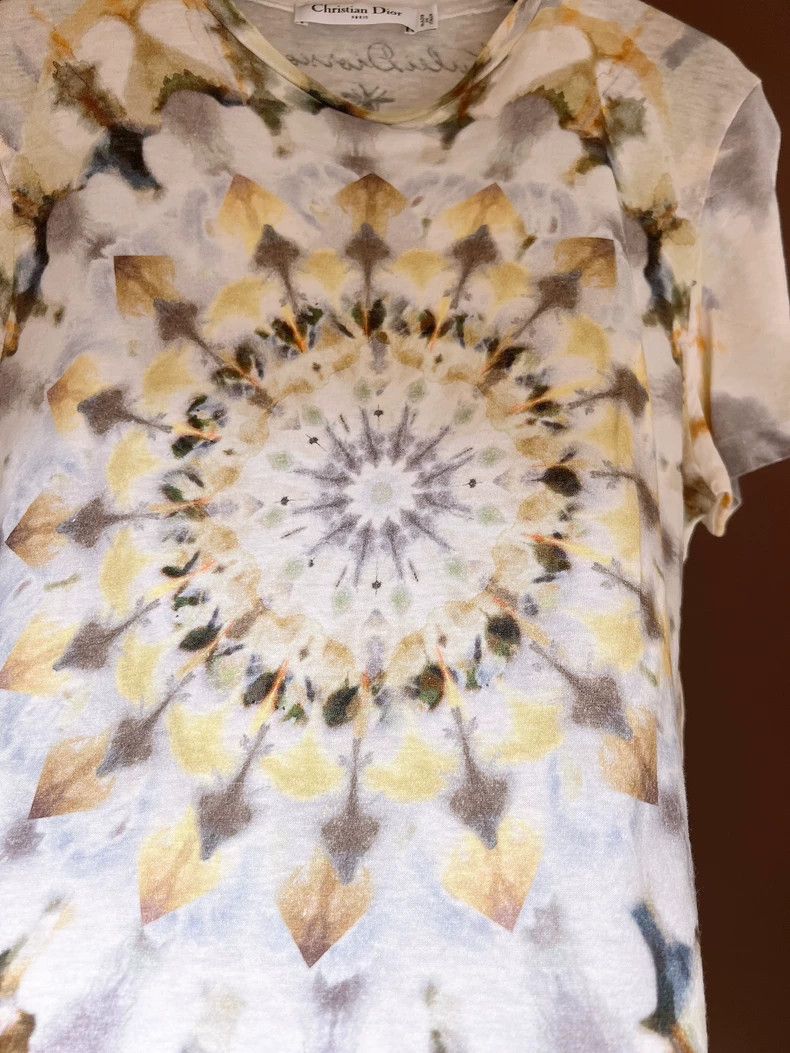 Dior Dior White classic tie-dyed printed cotton linen short-slee Size M / US 6-8 / IT 42-44 - 5 Thumbnail