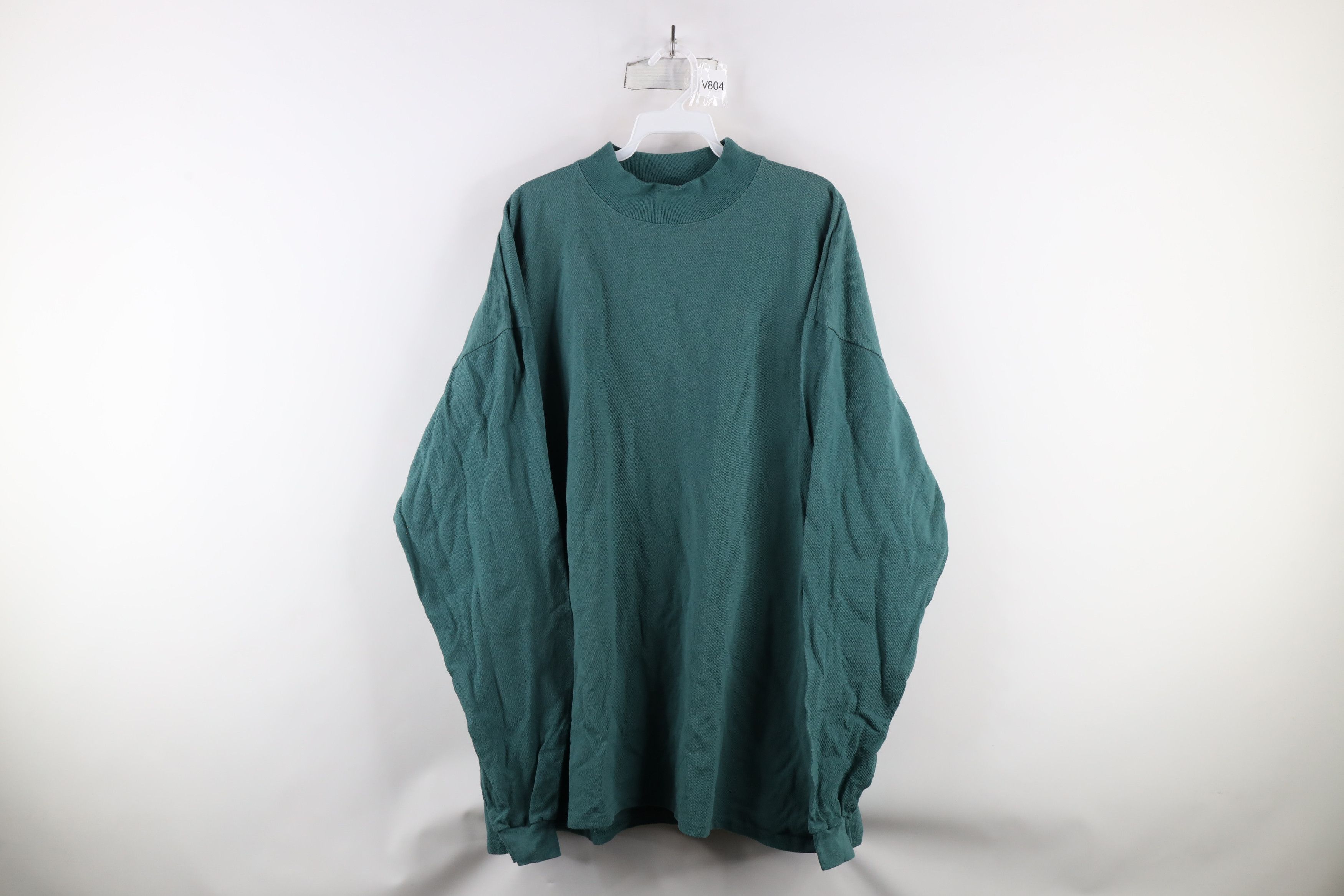 Vintage Vintage 90s Streetwear Pique Cotton Mock Neck T-Shirt USA Size US XXL / EU 58 / 5 - 1 Thumbnail