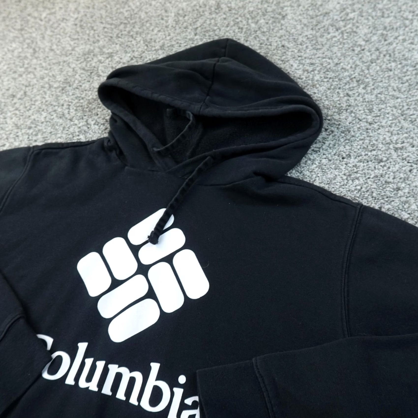 Logo 7 Columbia Hoodie Mens L Black Logo Fleece Pullover Sweatshirt Outdoor Hiking Trek Size US L / EU 52-54 / 3 - 2 Thumbnail