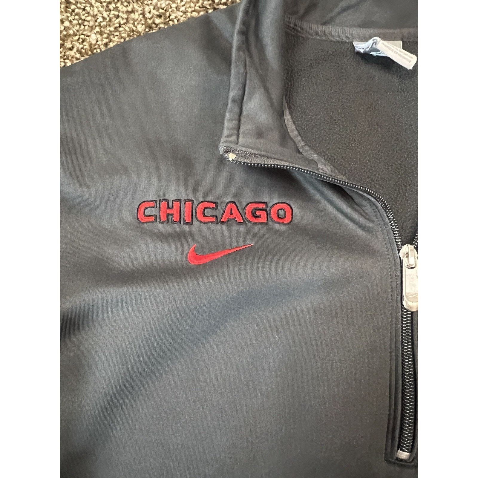 Nike Nike Gray 1/4 Zip Up Pullover Sweatshirt Chicago Men Size L Size US L / EU 52-54 / 3 - 2 Thumbnail