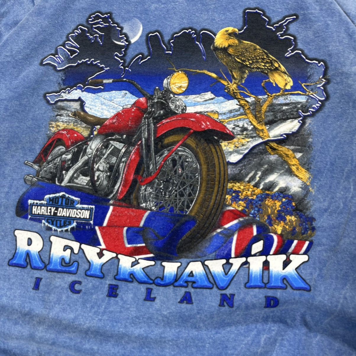 Harley Davidson Vintage 90s Harley Davidson Moto Biker Reykjavik Tee Tshirt Size US M / EU 48-50 / 2 - 8 Thumbnail