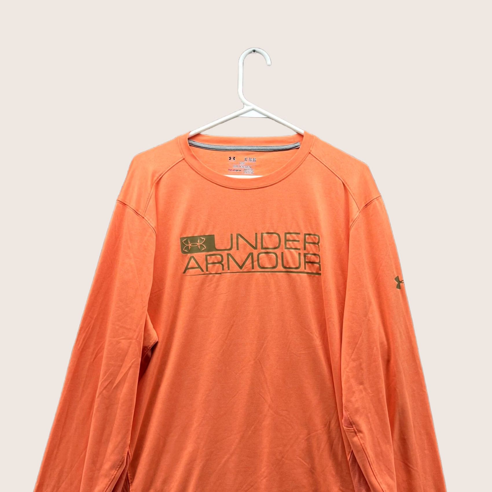 Under Armour Under Armour Shirt Men XL Orange Loose HeatGear Crewneck Tee Long Sleeve Size US XL / EU 56 / 4 - 1 Thumbnail