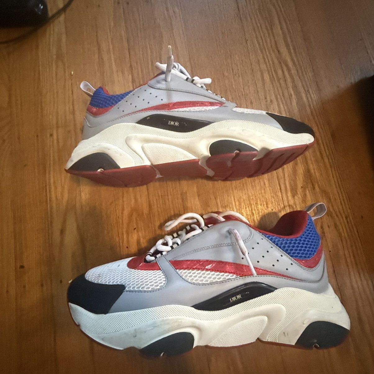 Dior Dior b22 “ white red blues” Size US 12 / EU 45 - 2 Thumbnail