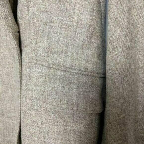 Zara Tan Ruched-Sleeve Lambswool Blazer Sz S NEW
