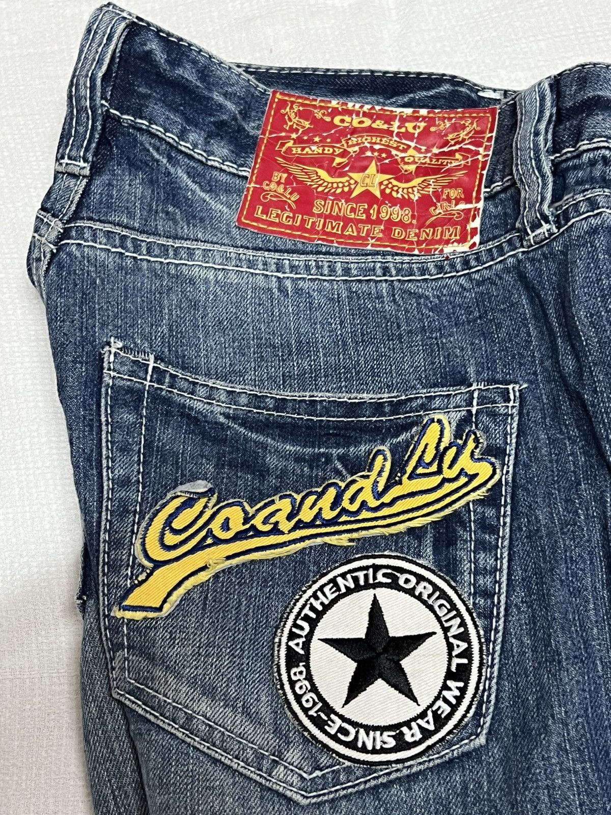 Other 🔥HOT DROPS🔥STREETWEAR PATCH DENIM PANTS RARE Size US 31 - 8 Thumbnail