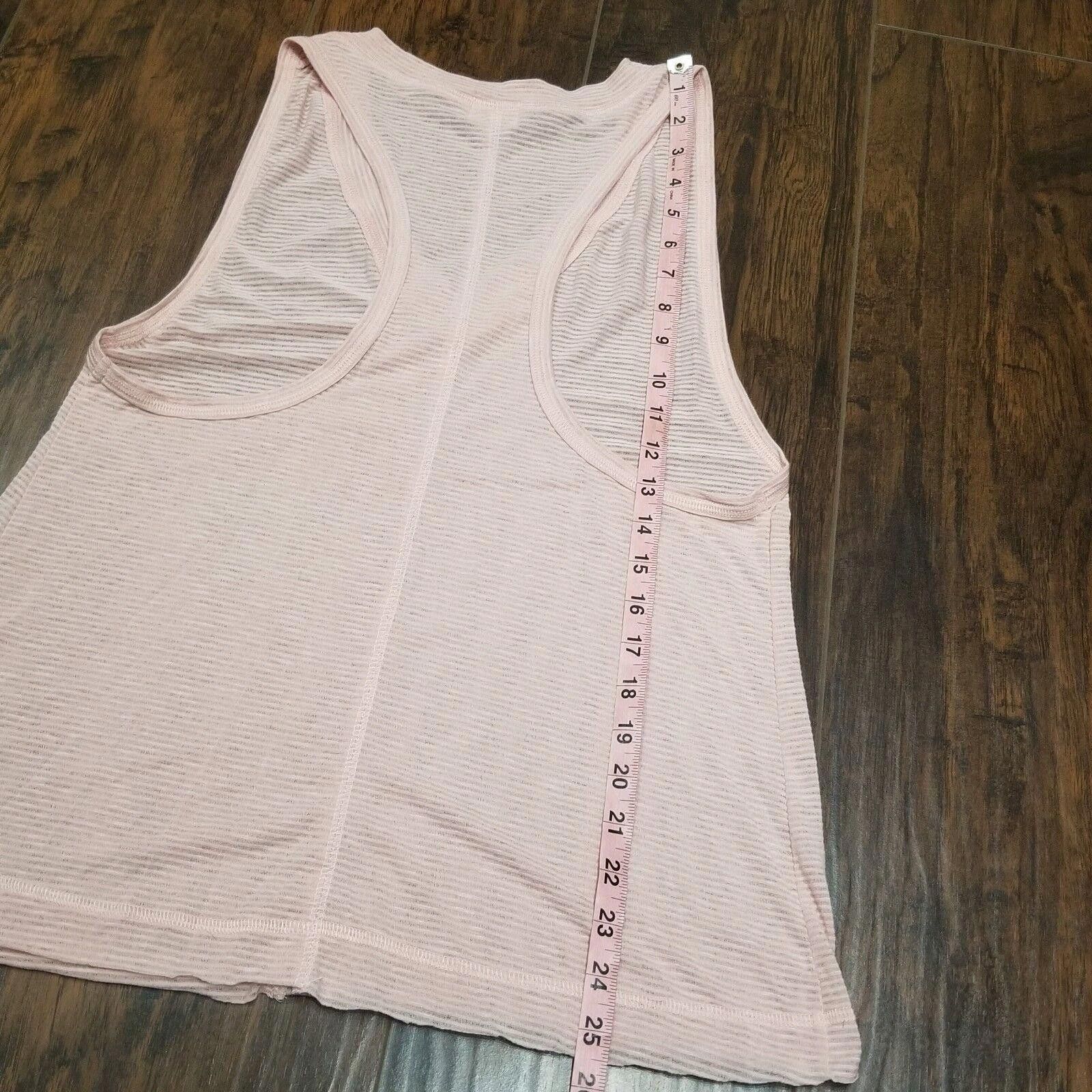 Designer Honey Punch Basics Tank Top Medium Mauve Pink Striped Sheer Size M / US 6-8 / IT 42-44 - 5 Thumbnail