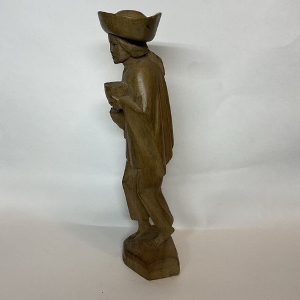 The Unbranded Brand VTG Hand Carved Wood Folk Art Man Colonial Figure 11.6" Size ONE SIZE - 13 Thumbnail