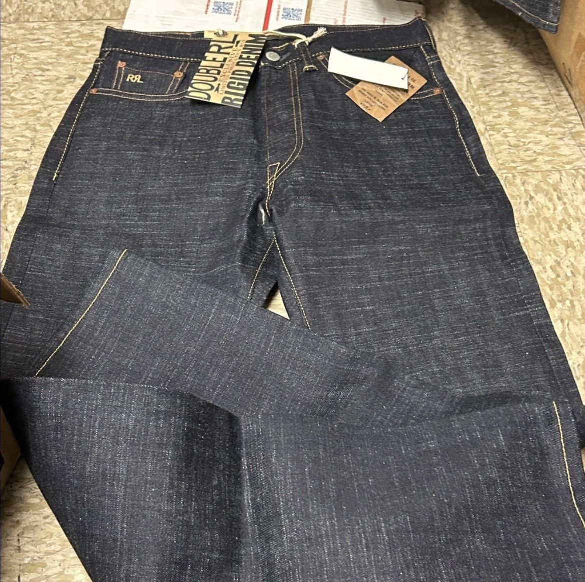 RRL Ralph Lauren RIGID LIMITED EDITION 12oz SELVEDGE WOOL COTTON DENIM 29x30 Size US 29 - 8 Thumbnail