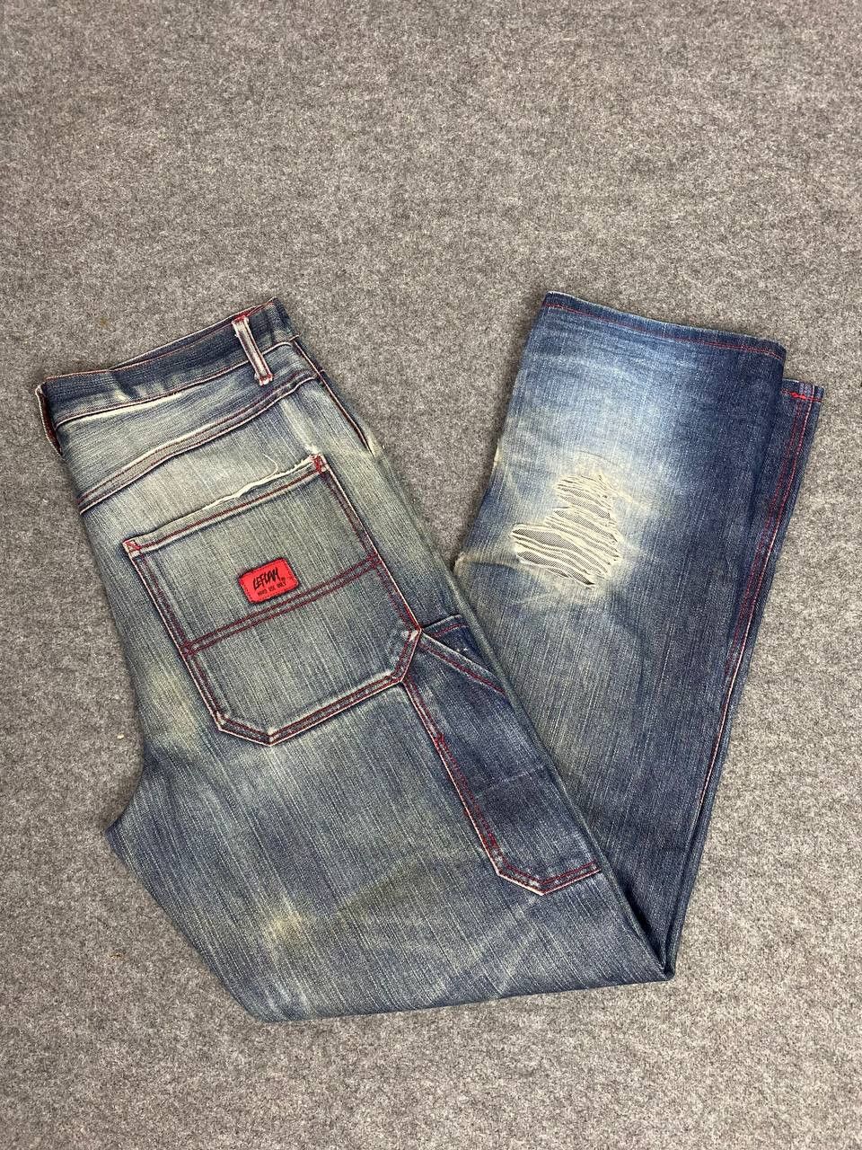 Japanese Brand leflah japanese brand carpenter baggy distressed denim Size US 34 / EU 50 - 2 Thumbnail