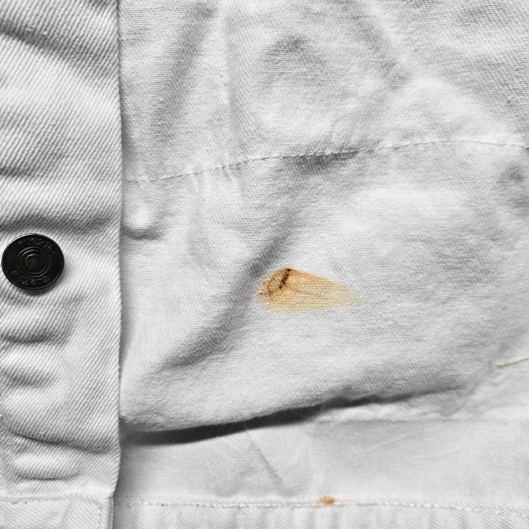 Vintage RUE21 White Denim Jacket - Women 2XL Trucker Button Up Cotton Long Sleeve 80s Casual Jacket Size 40" / US 18 - 5 Thumbnail
