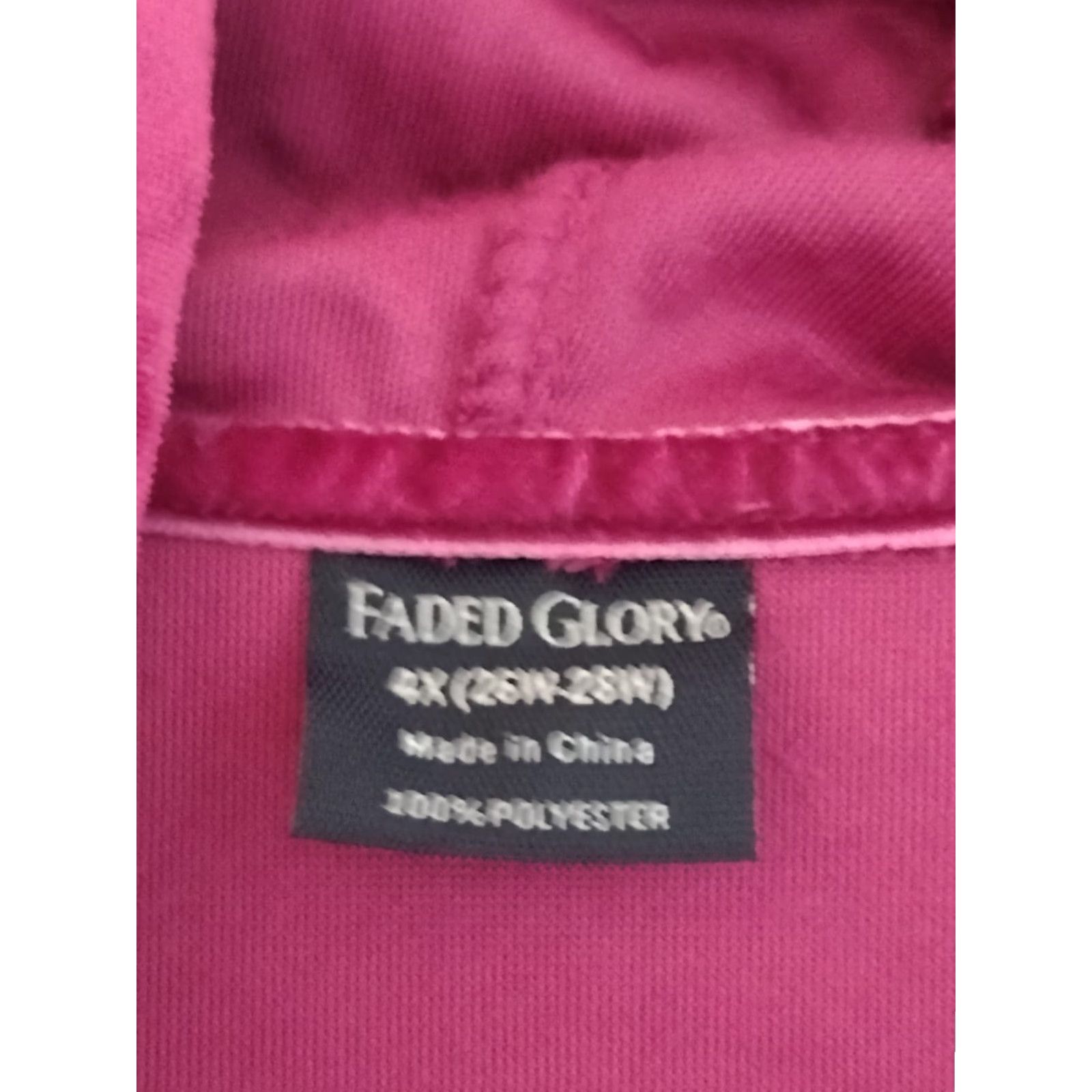 Faded Glory Faded Glory Hooded Jumpsuit Jacket 4X Plus Size Pink Dark Pink Zip Hooded Casual Women Jacket Coat Size 40" / US 18 - 5 Thumbnail