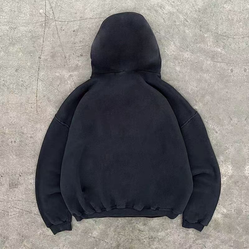 Japanese Brand × Jean Black loose retro face print cotton hoodie Size US XL / EU 56 / 4 - 2 Thumbnail