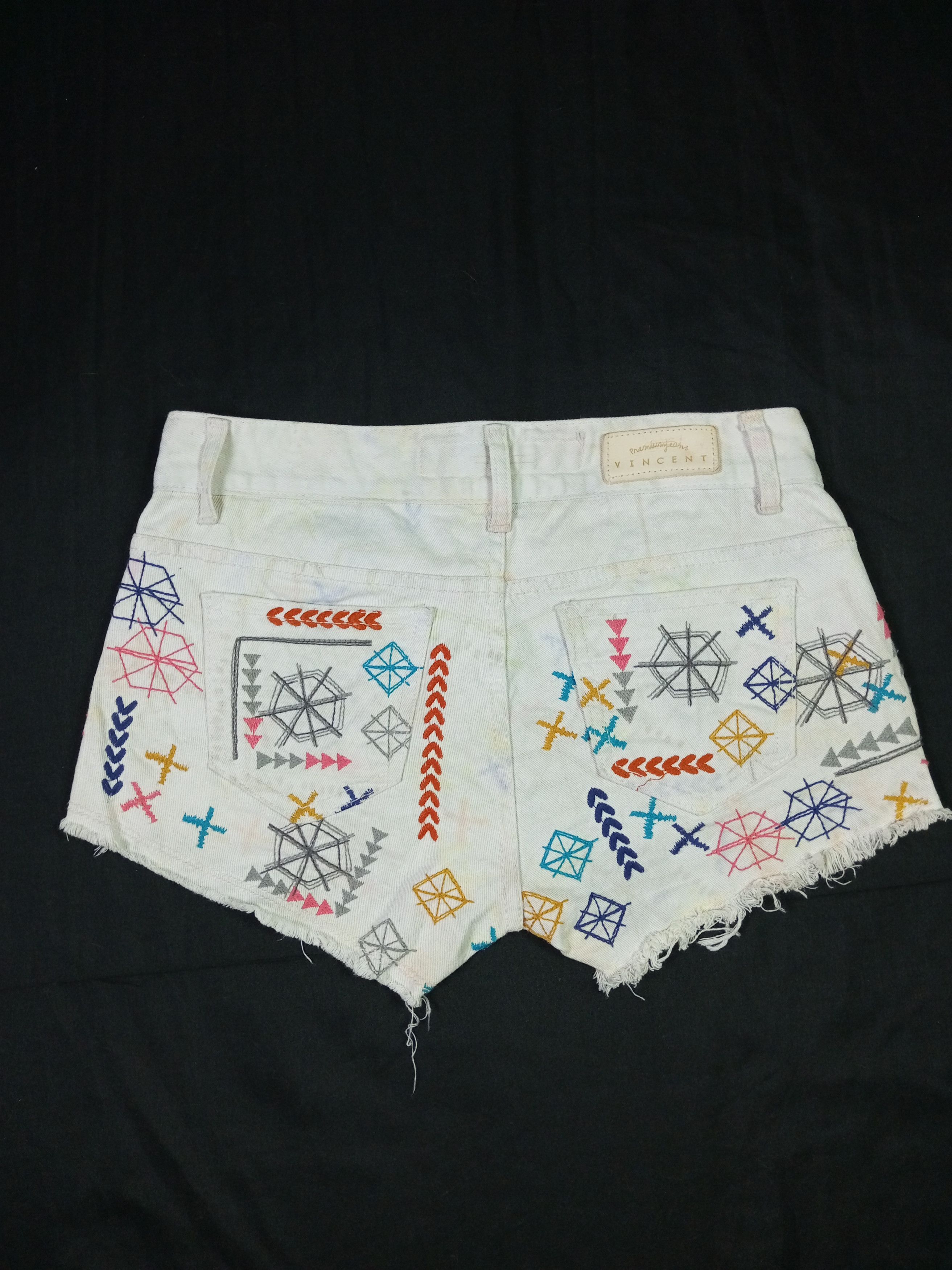 Japanese Brand Vincent by Designer Club Jeans denim shorts ☠️✨ Size 22" - 23 Thumbnail
