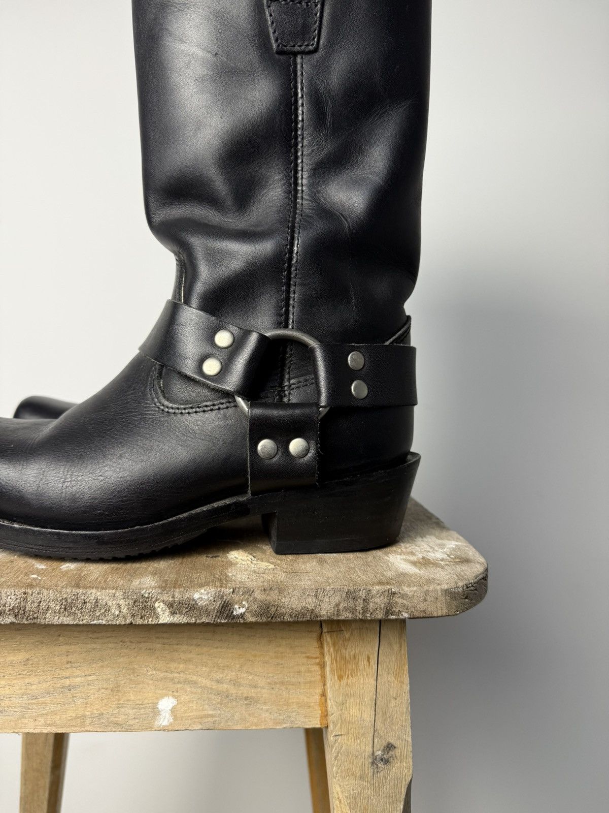 Cowboy Equipment Vintage Cowboy Black Leather Boots Spirit Motors Size US 6 / EU 39 - 5 Thumbnail