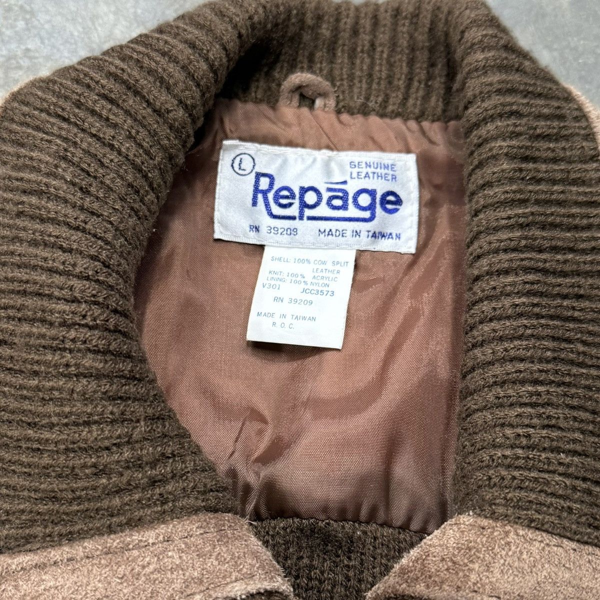 Sears Vintage 70s Repage Suede Knit Bomber Jacket Brown L Size US L / EU 52-54 / 3 - 4 Thumbnail