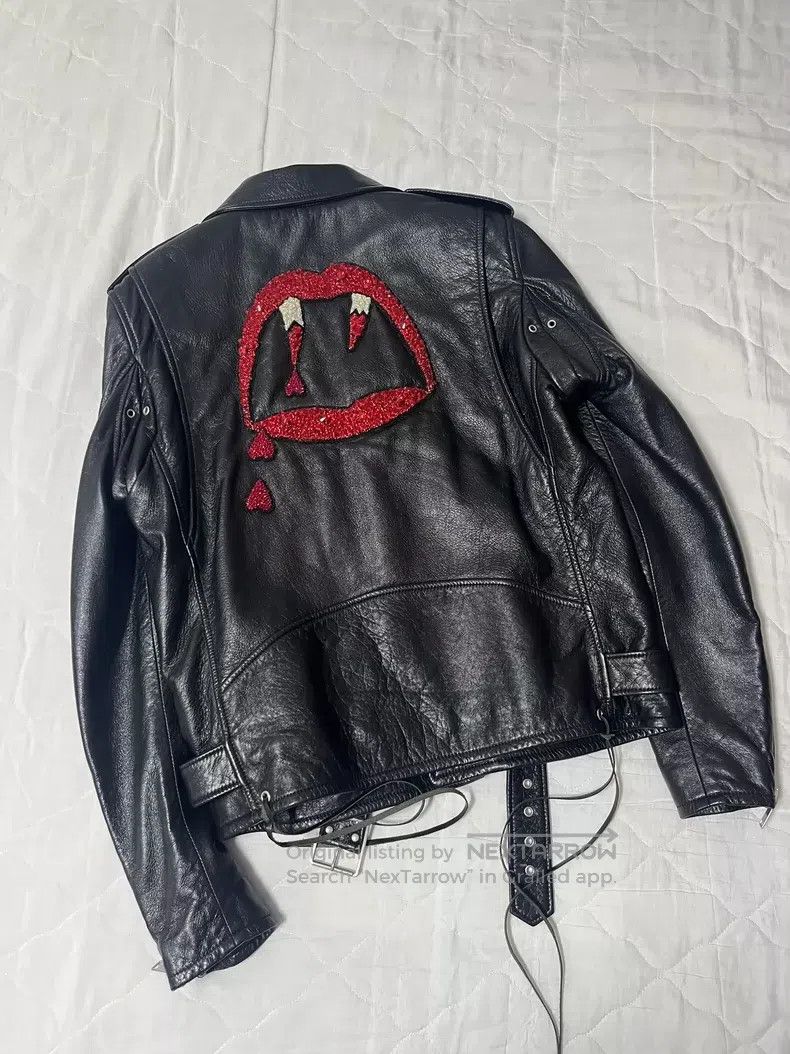 Saint Laurent Paris Saint Laurent Paris Blood Tooth Motorcycle Leather Jacket Size US M / EU 48-50 / 2 - 2 Thumbnail