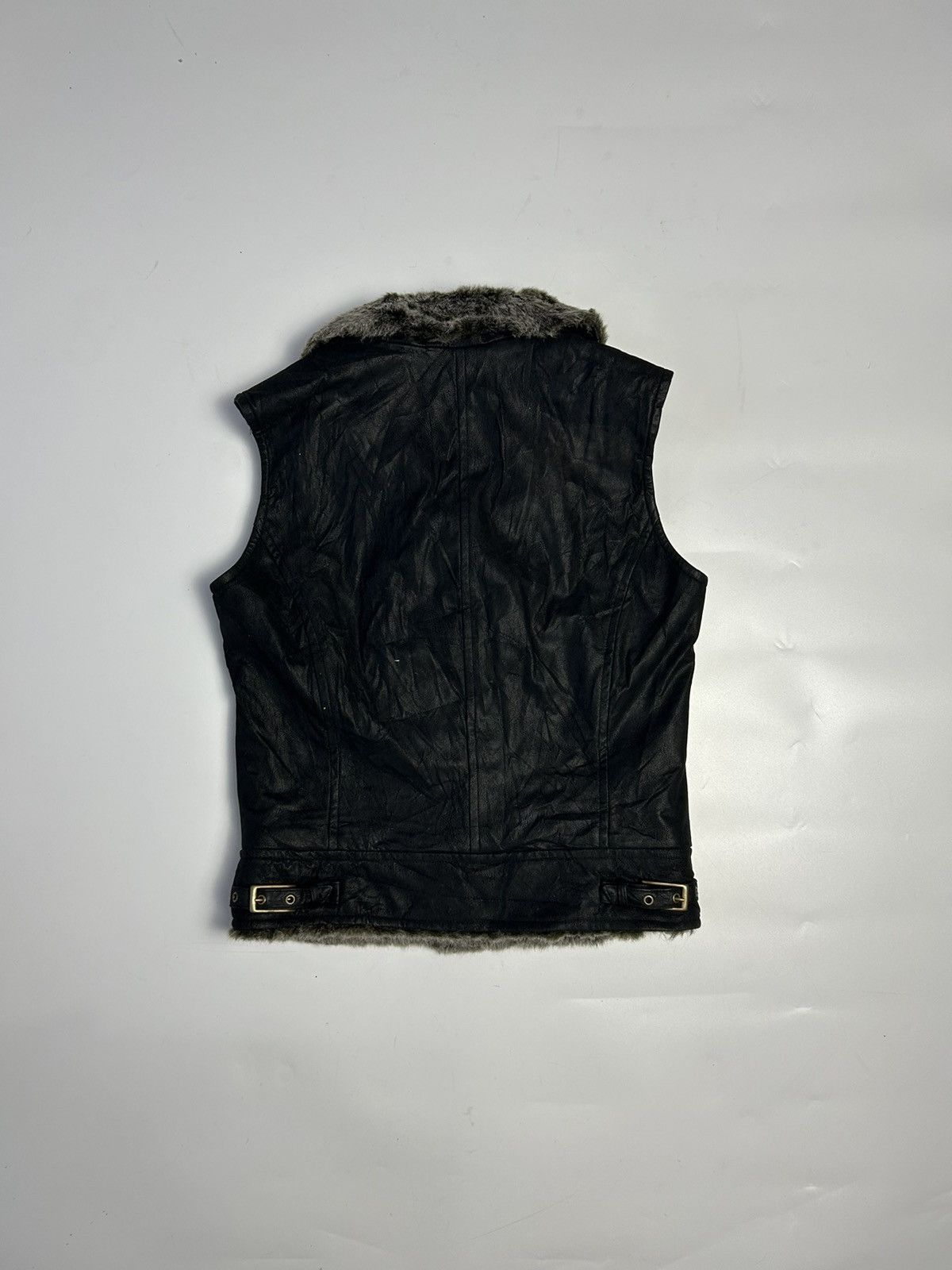 Japanese Brand LEATHER VEST WITH FUR INSIDE LINING Size XS / US 0-2 / IT 36-38 - 5 Thumbnail