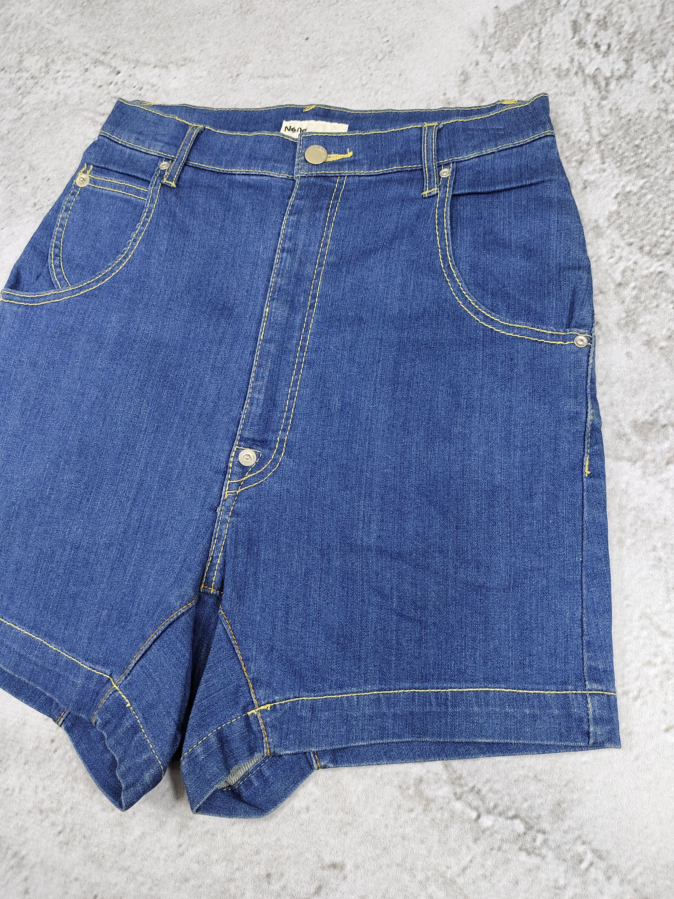 Ne-Net 00s Ne-Net- Bear Loop Embroidery Pocket Denim Short Size 29" - 6 Thumbnail