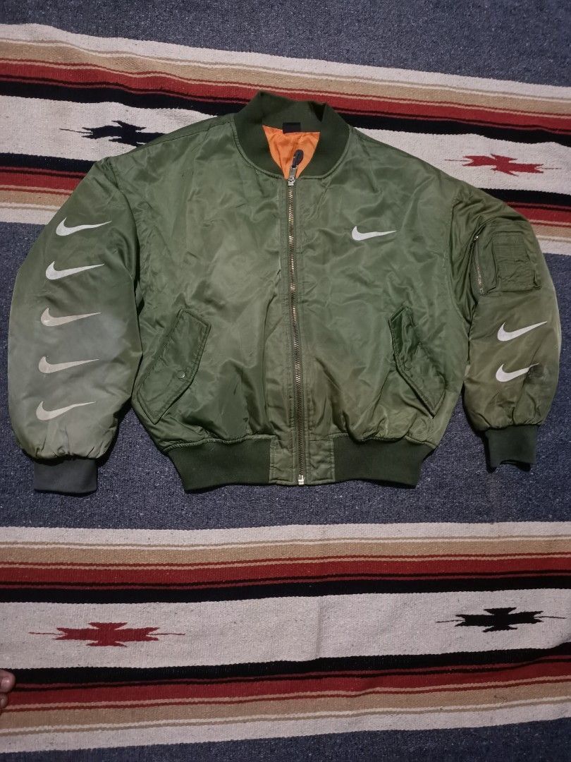 Nike × Vintage Nike flight jacket big swoosh boxy fit Size US L / EU 52-54 / 3 - 1 Thumbnail