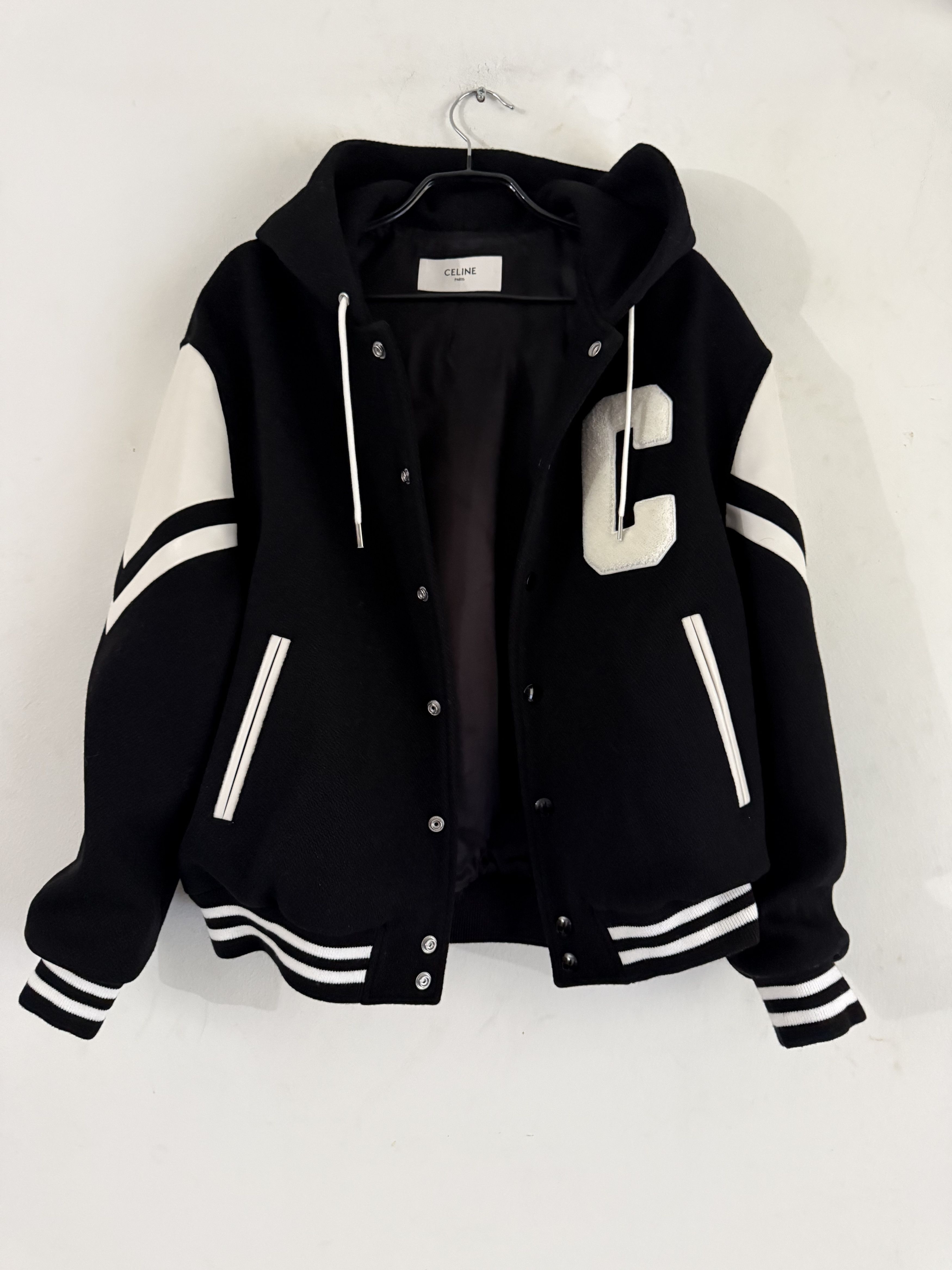 Celine Leather and Wool Hooded Teddy Bomber Size US L / EU 52-54 / 3 - 10 Thumbnail