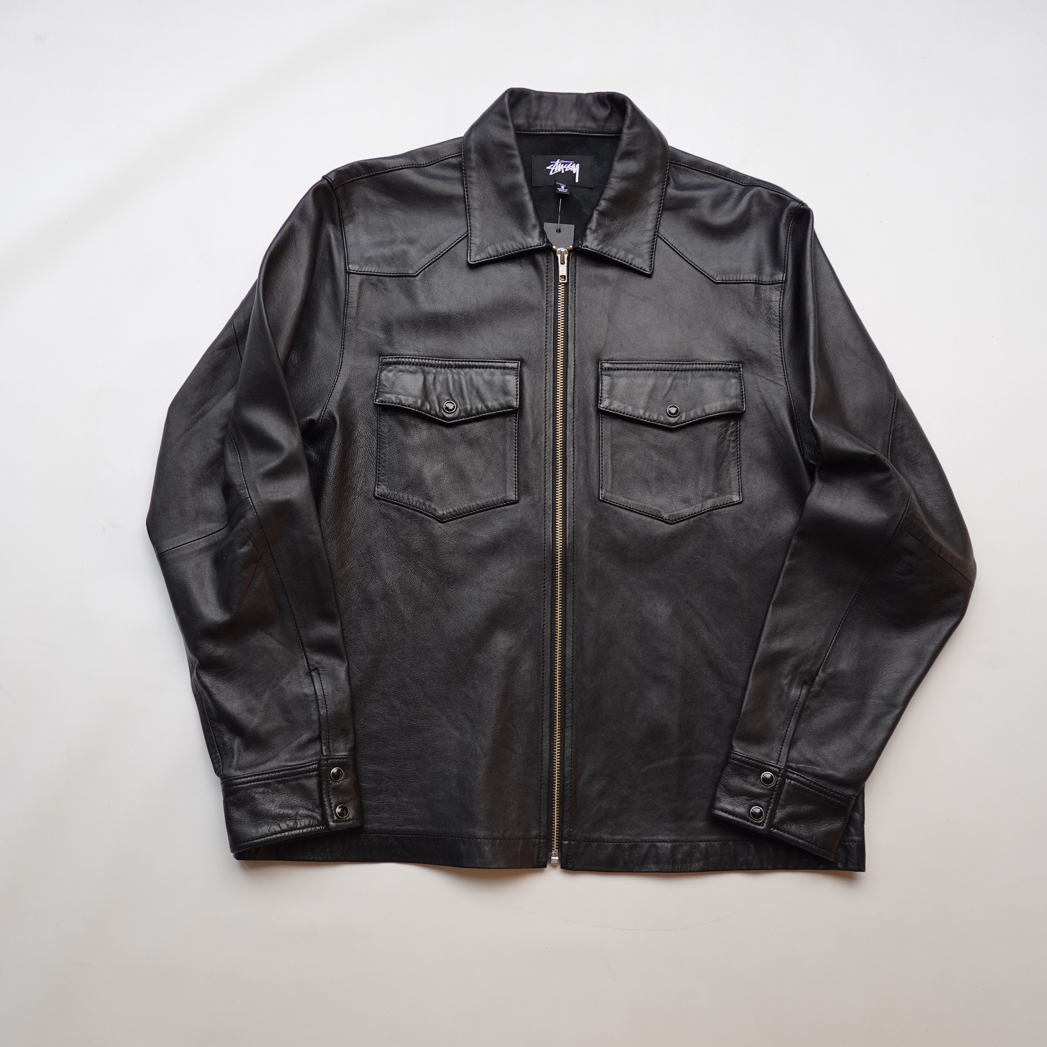 Stussy Leather Flight Jacket | Grailed