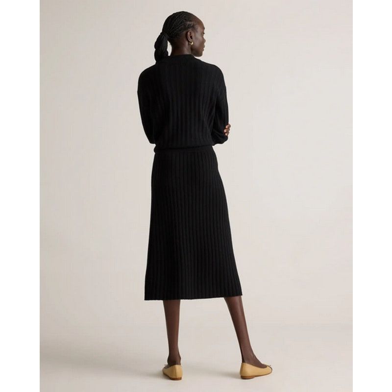 Quince Quince Mongolian Cashmere Black Midi Skirt NWT Size S Size 27" / US 4 / IT 40 - 3 Thumbnail