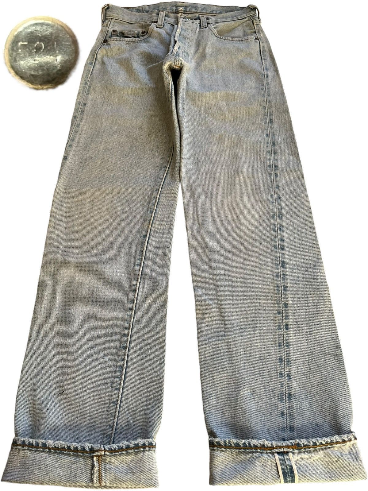 Levi's Vintage 70s Levis 501 Selvedge Bartacks Jeans Button 524 Size US 26 / EU 42 - 1 Thumbnail