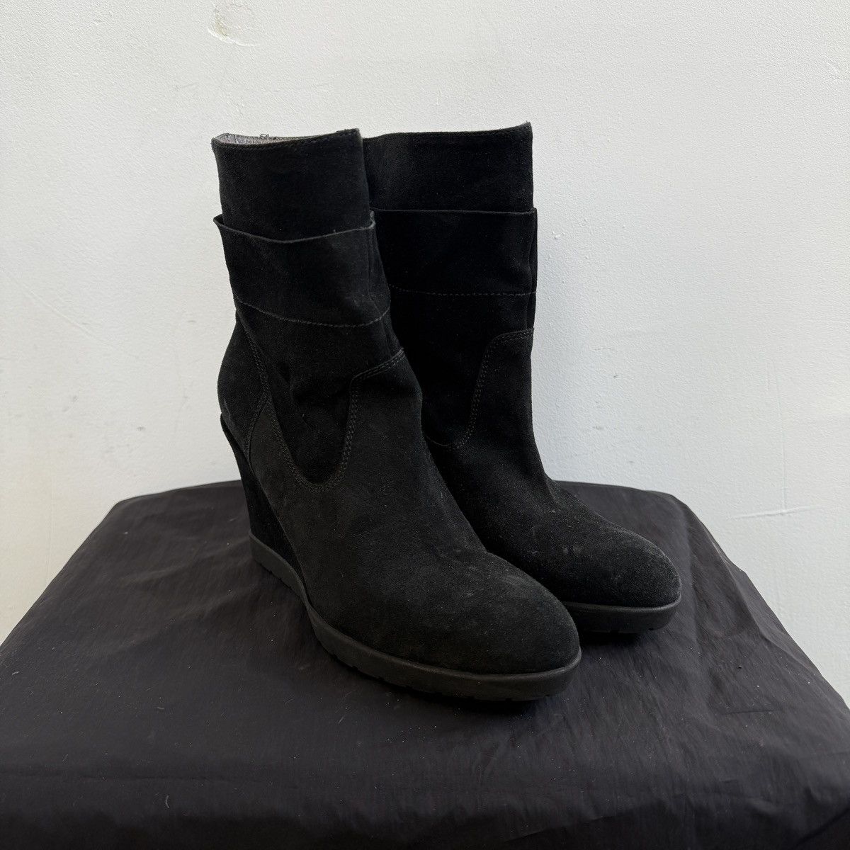 If Six Was Nine Janet Sport Wedge Black Suede Sneakers Isabel Marant Style Size US 8 / IT 38 - 2 Thumbnail