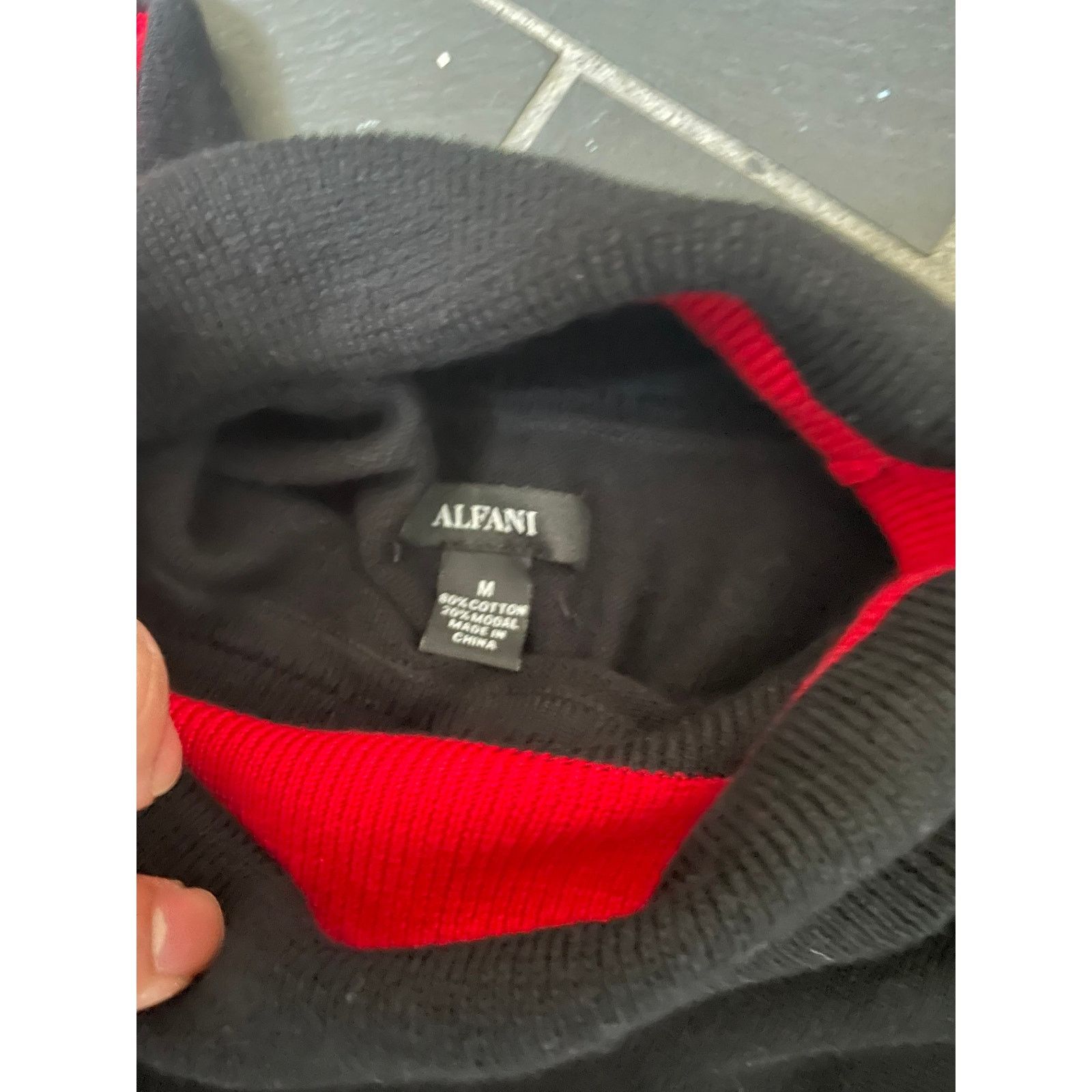Alfani Mens Black Red Alfani Turtle Neck New Size US M / EU 48-50 / 2 - 5 Thumbnail