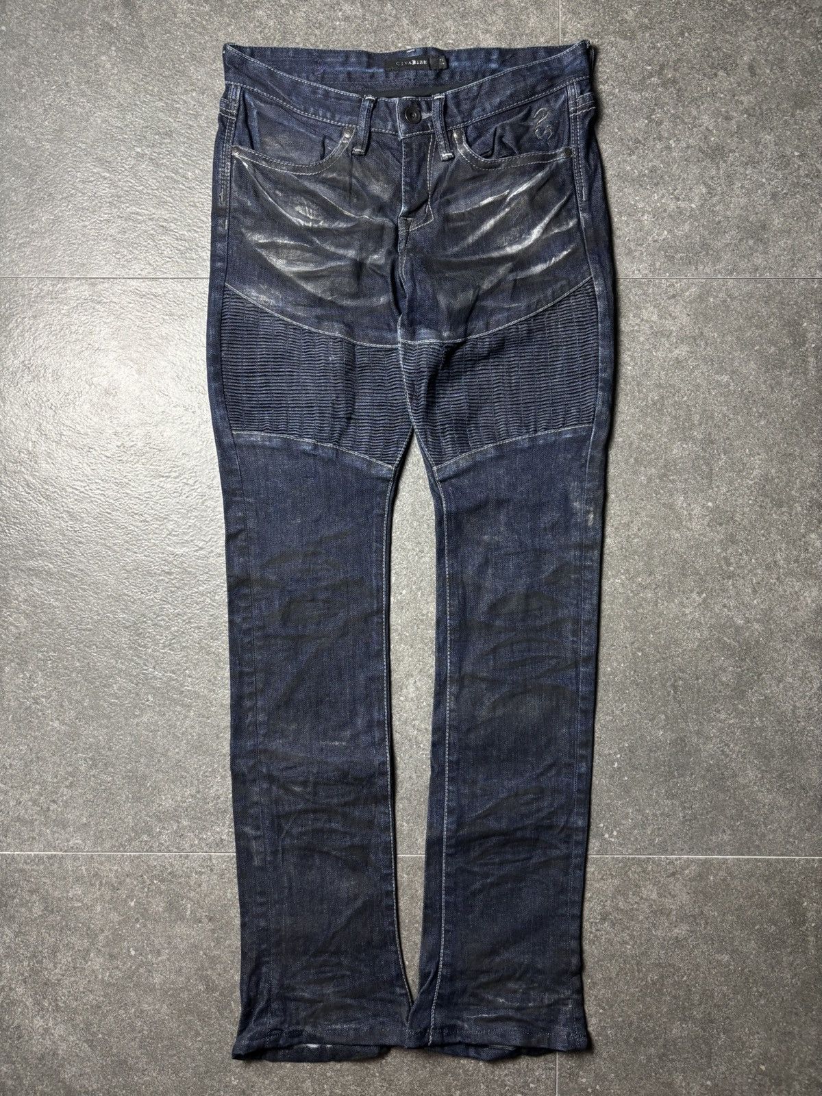 Japanese Brand 2000s Civarize Riders Silver Claw Marks Slim Bootcut Jeans Size US 29 - 1 Thumbnail