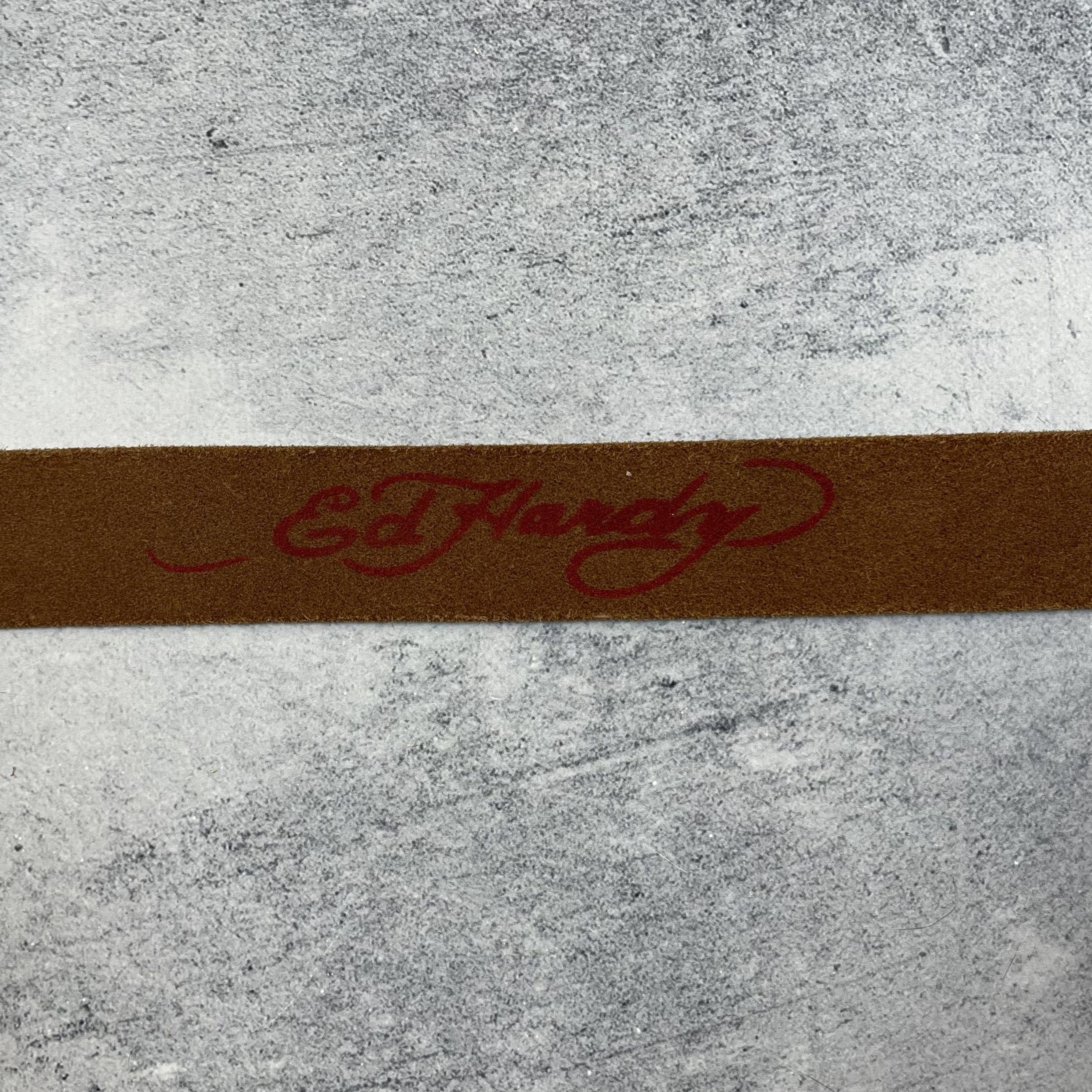 Ed Hardy Vintage Ed Hardy Y2K Skulls Tattoo Leather Belt 2000’s Size ONE SIZE - 9 Thumbnail