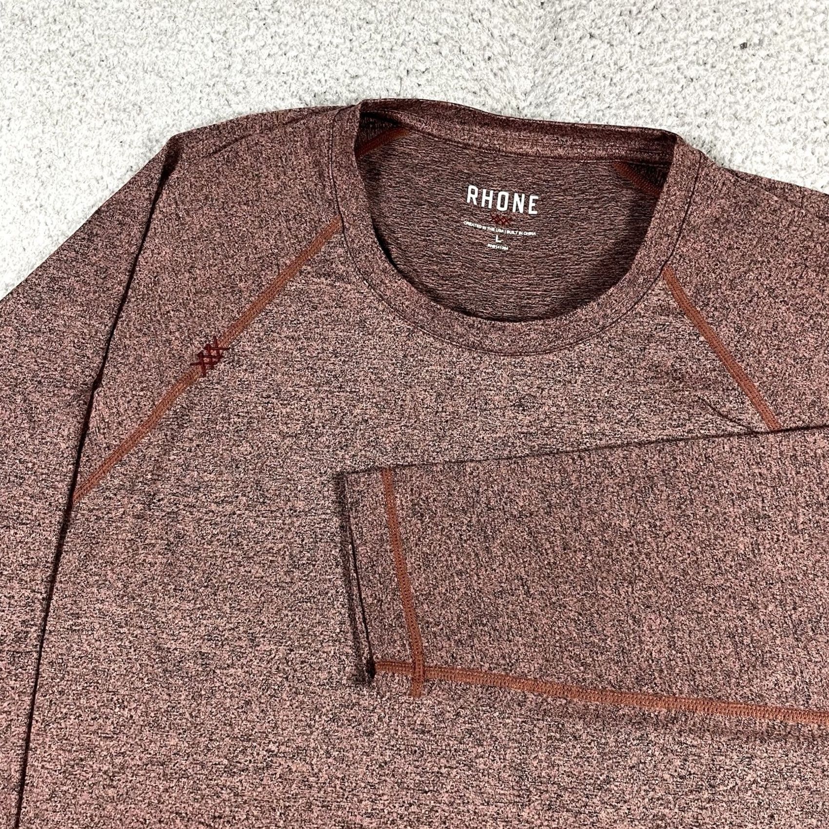 Rhone Rhone Shirt Mens L Red Long Sleeve Athletic Gym Performance Workout Reign Size US L / EU 52-54 / 3 - 2 Thumbnail