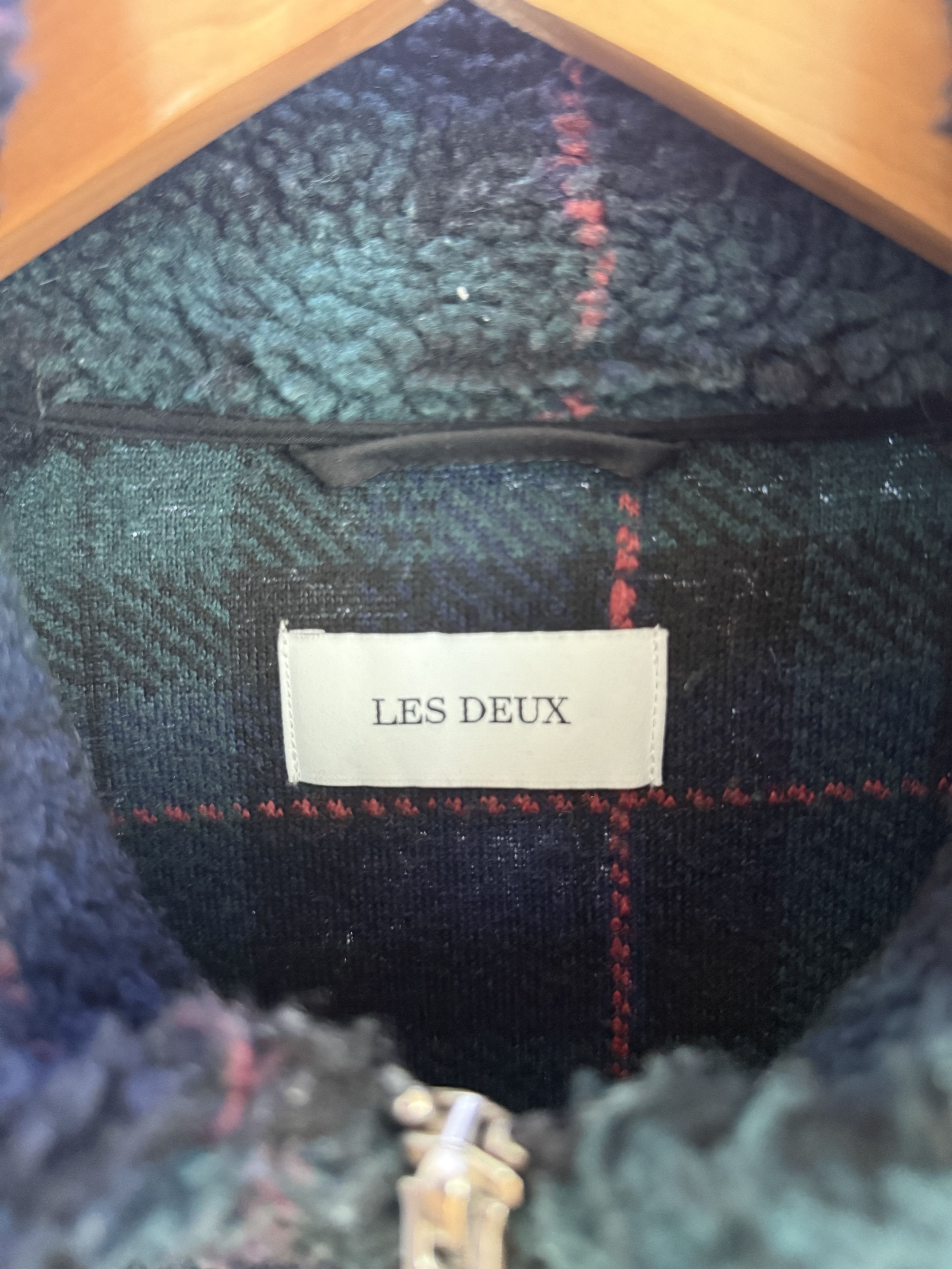 Les Deux Les Deux Green Plaid Fleece Jacket – Size L Size US L / EU 52-54 / 3 - 4 Thumbnail